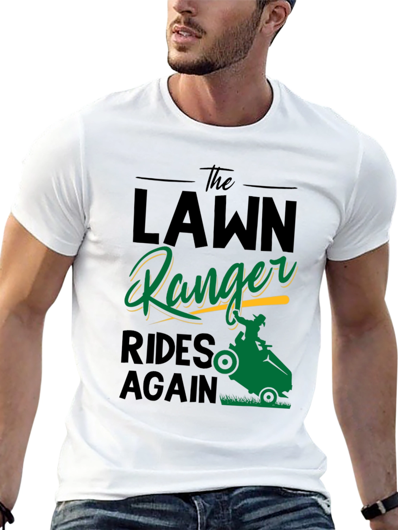 Lawn Ranger Rides Again Black Graphic Tee