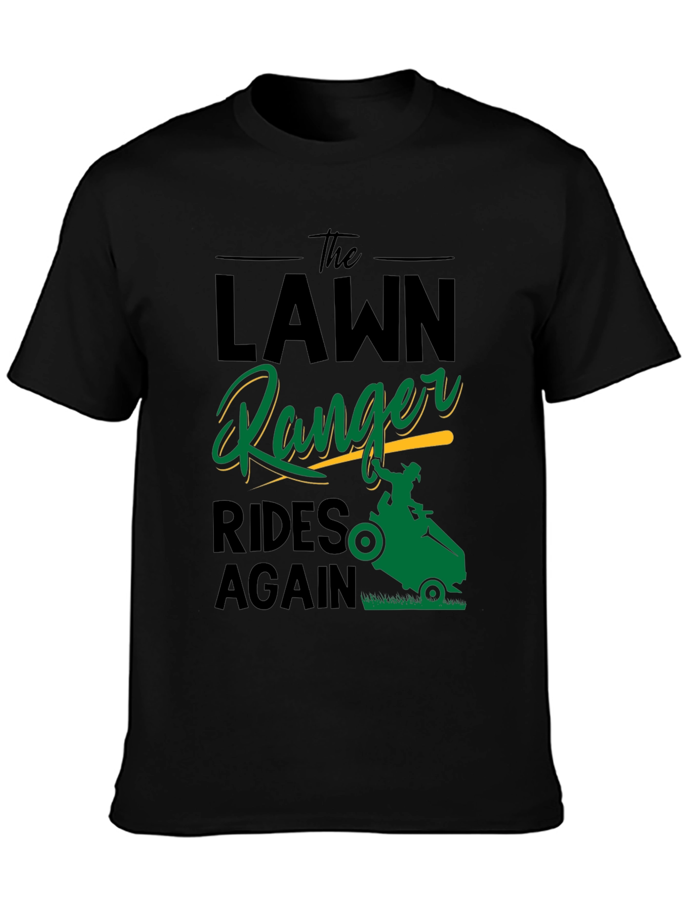 Lawn Ranger Rides Again Black Graphic Tee