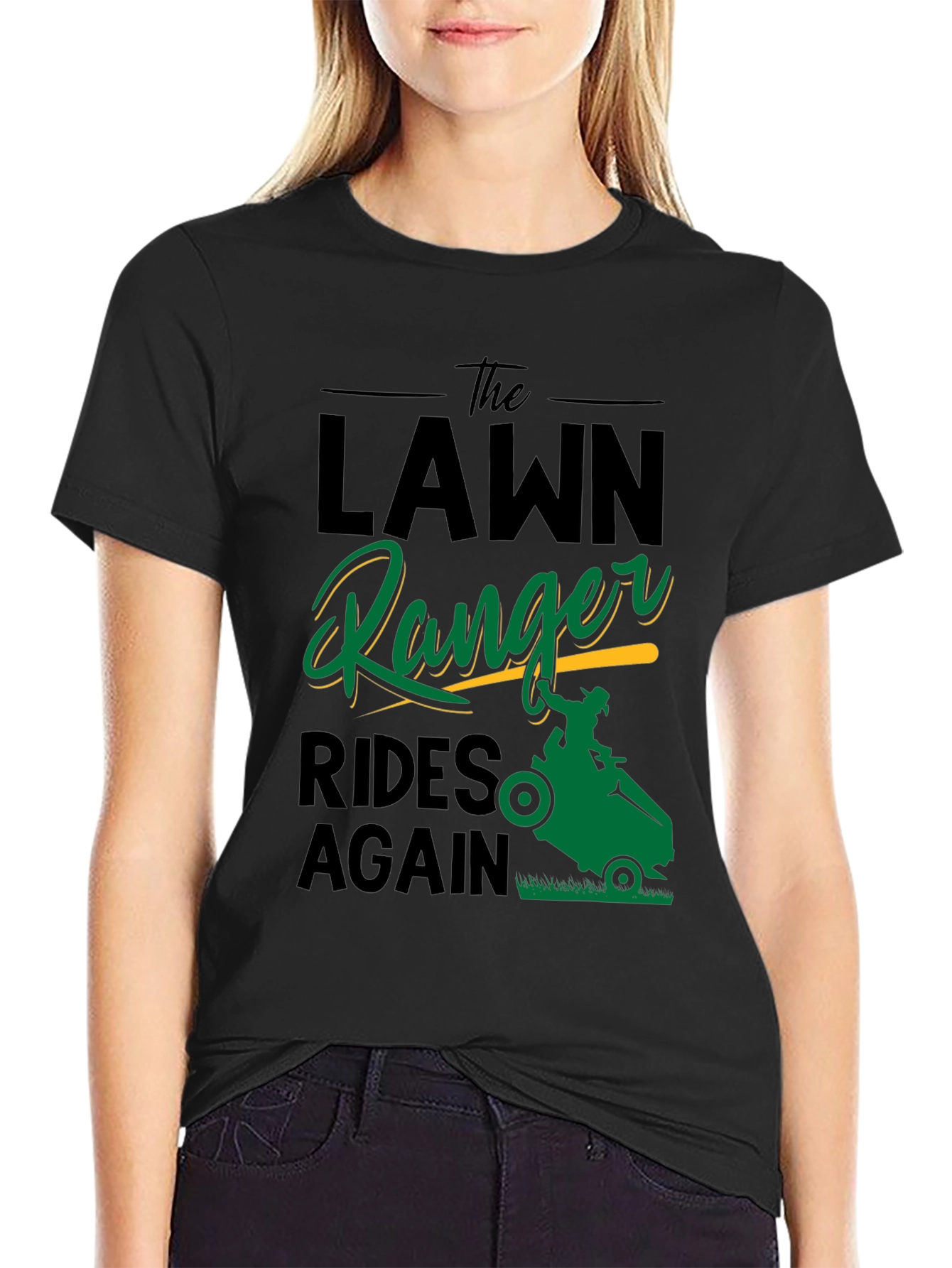 Lawn Ranger Rides Again Black Graphic Tee