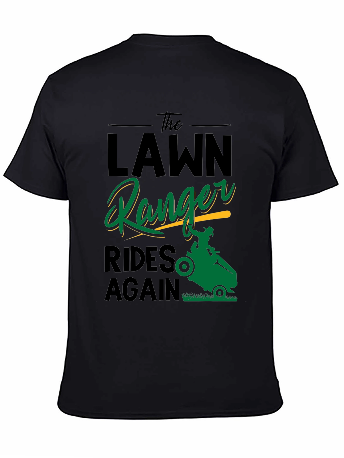 Lawn Ranger Rides Again Black Graphic Tee