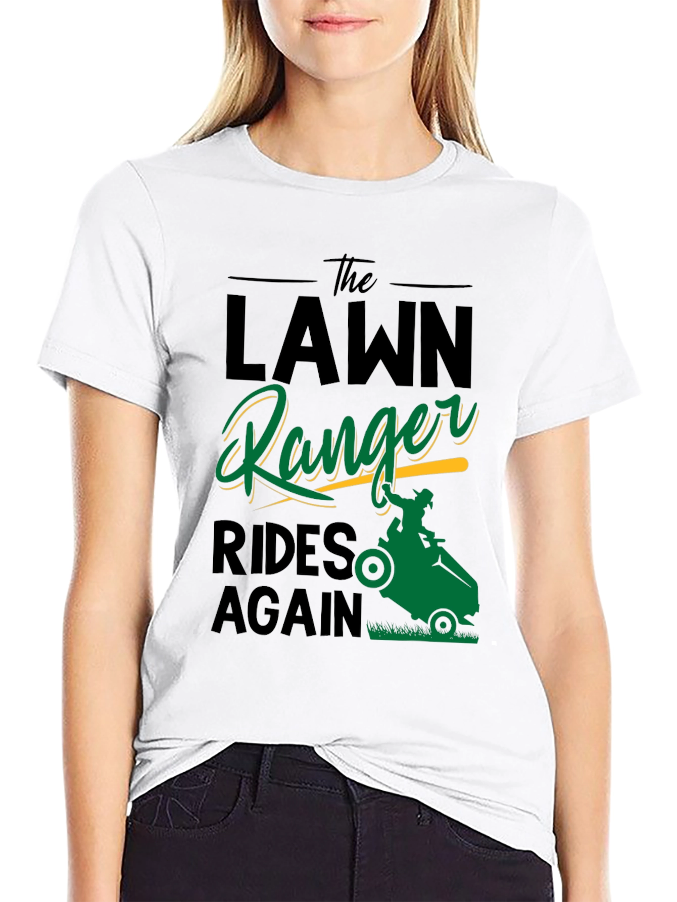 Lawn Ranger Rides Again Black Graphic Tee