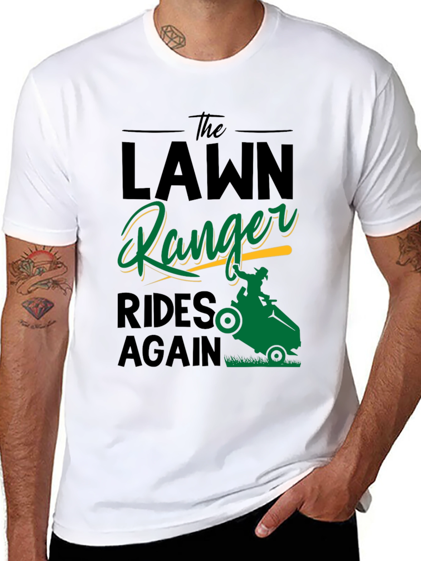 Lawn Ranger Rides Again Black Graphic Tee