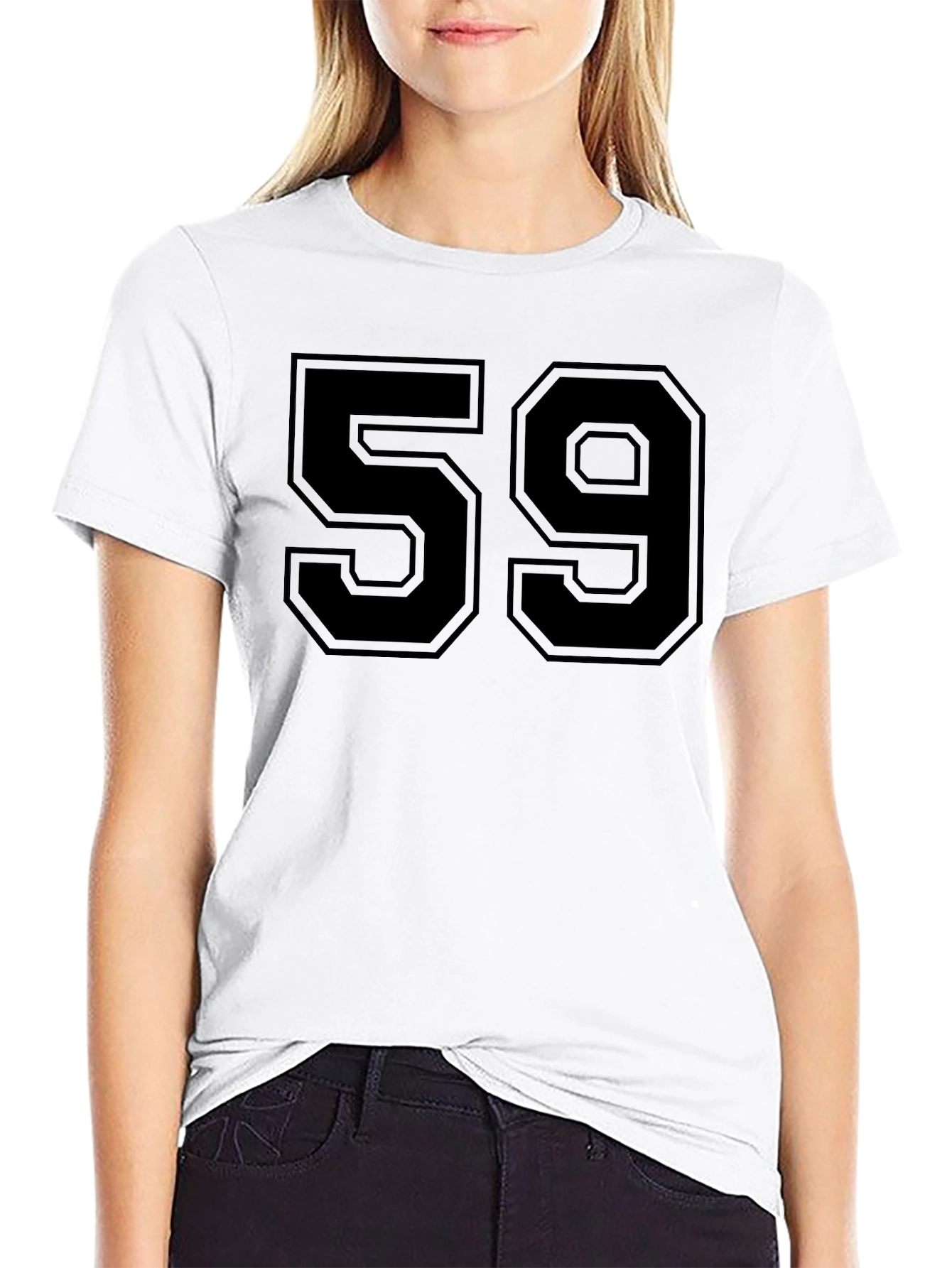 Mens Black Number 59 Graphic T-Shirt