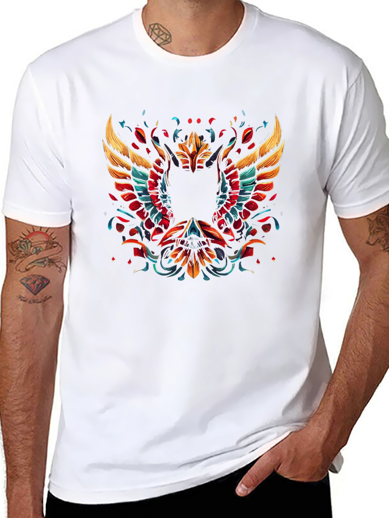 Phoenix Graphic Print Black T-Shirt