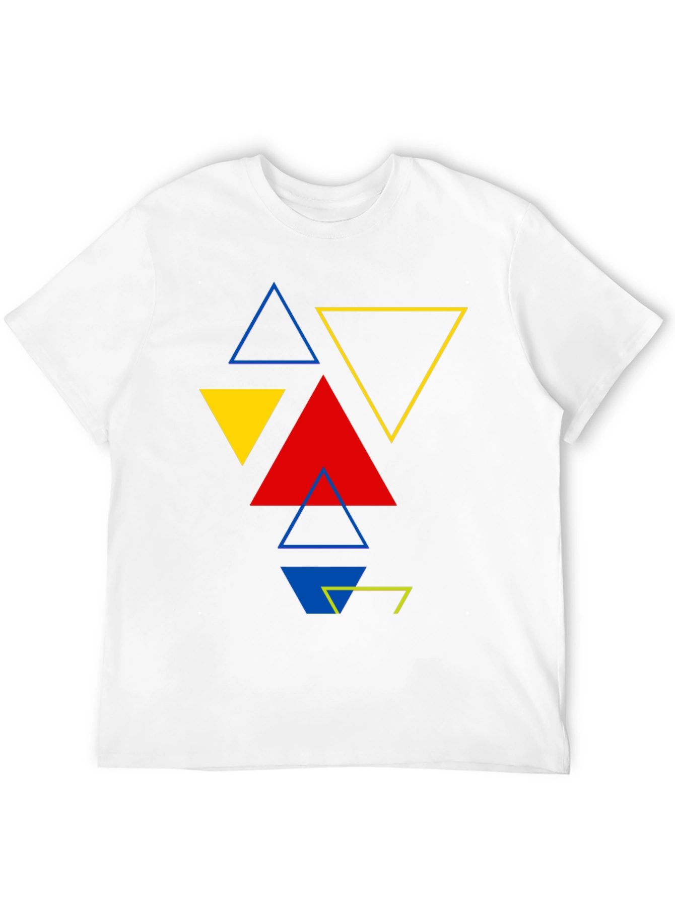 Geometric Triangle Graphic Print Black T-Shirt