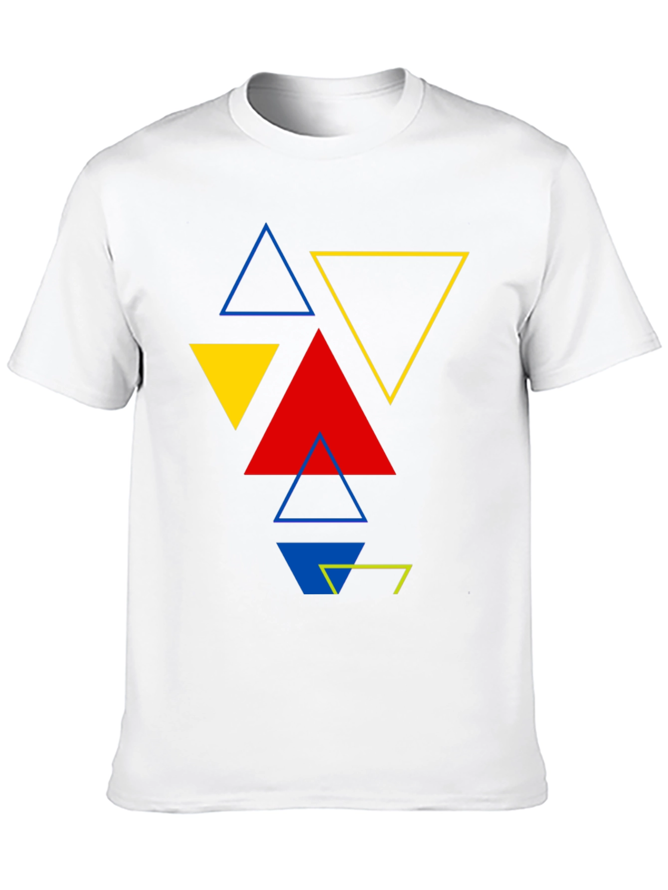 Geometric Triangle Graphic Print Black T-Shirt