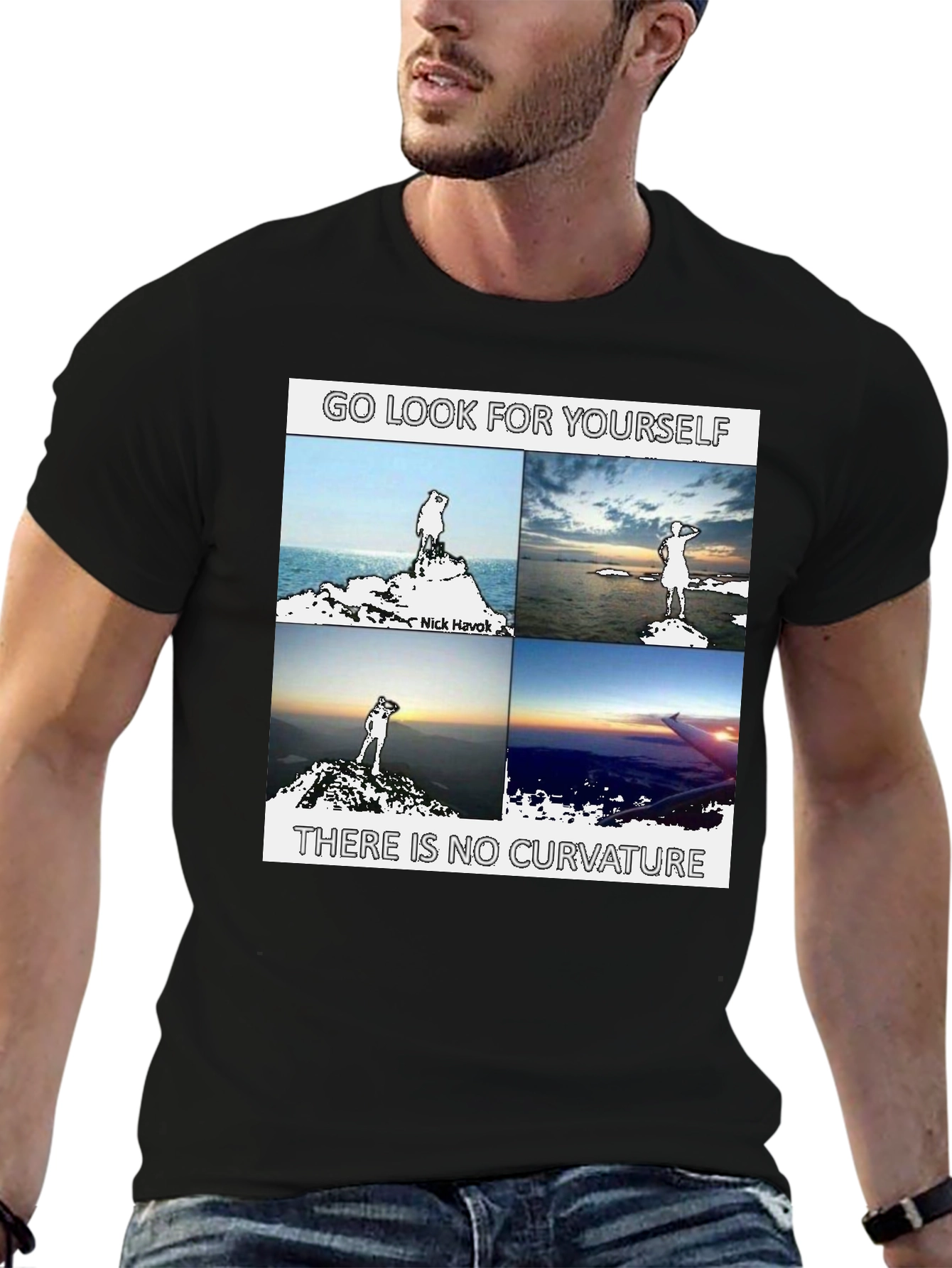 Go Look for Yourself Flat Earth T-Shirt