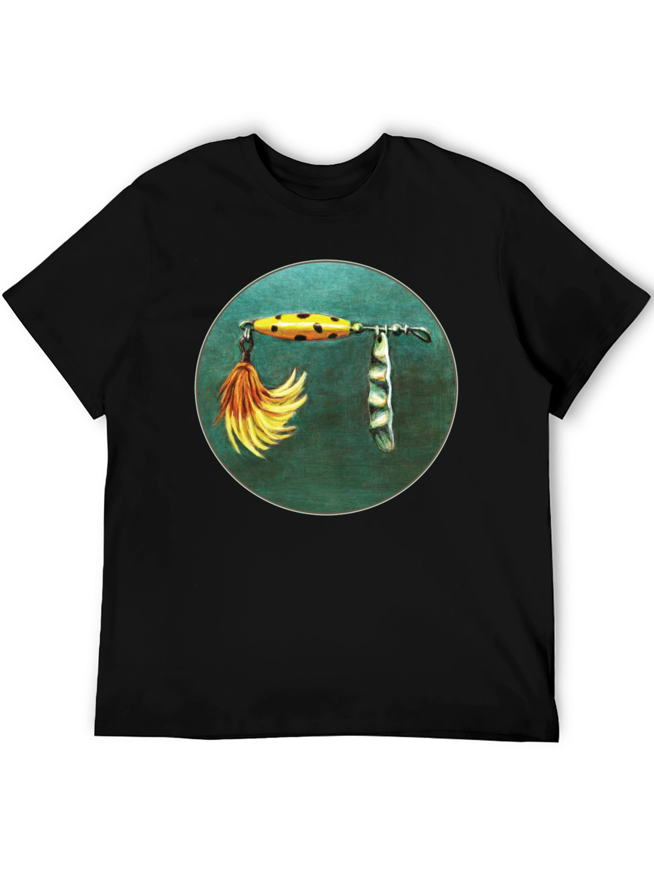 Fishing Lure Graphic Tee - Black