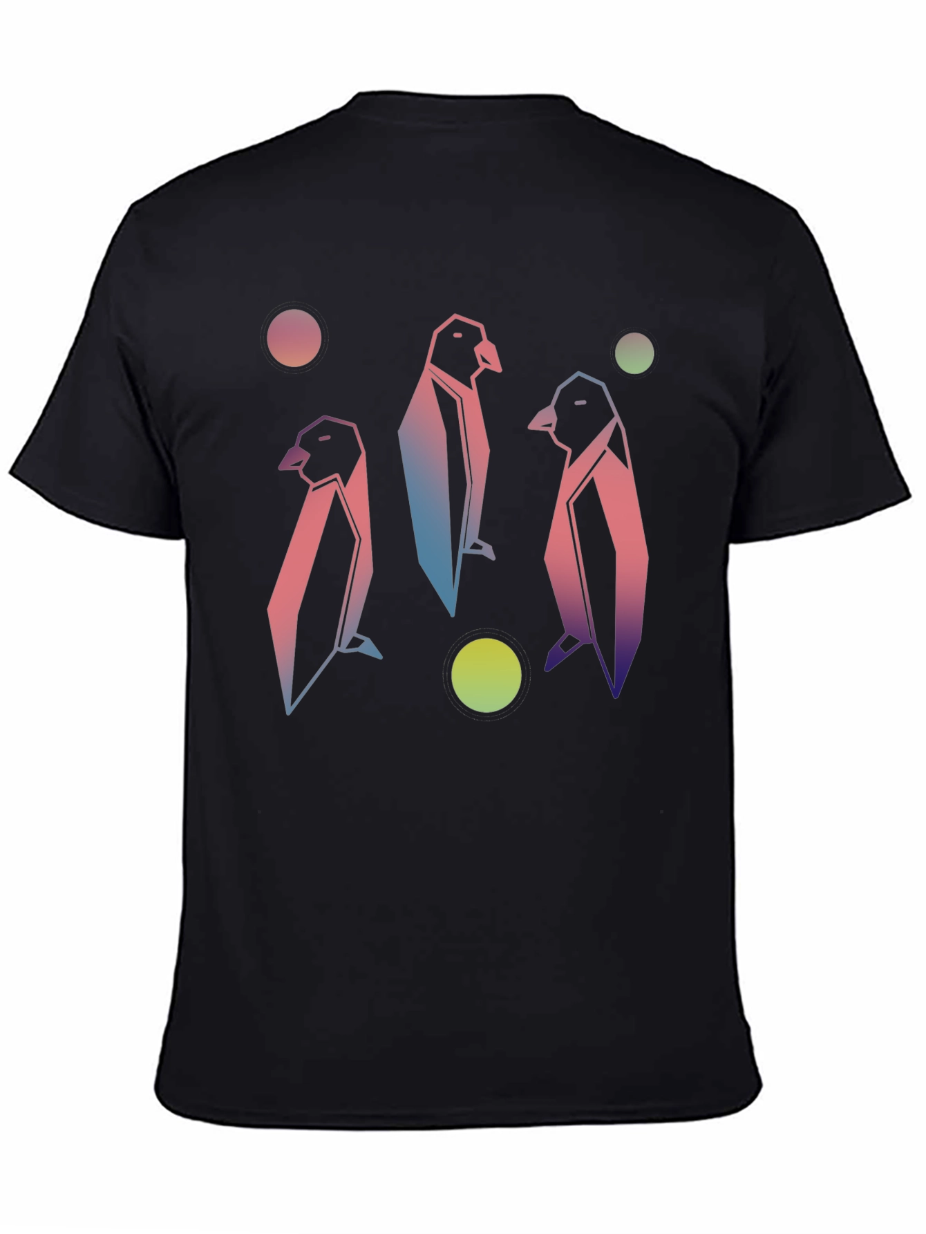 Geometric Penguin Graphic Tee - Trendy Style