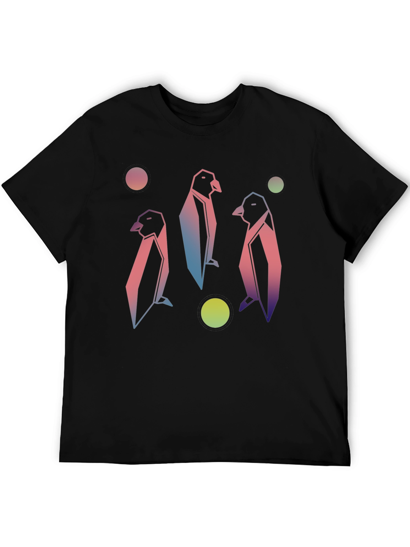 Geometric Penguin Graphic Tee - Trendy Style