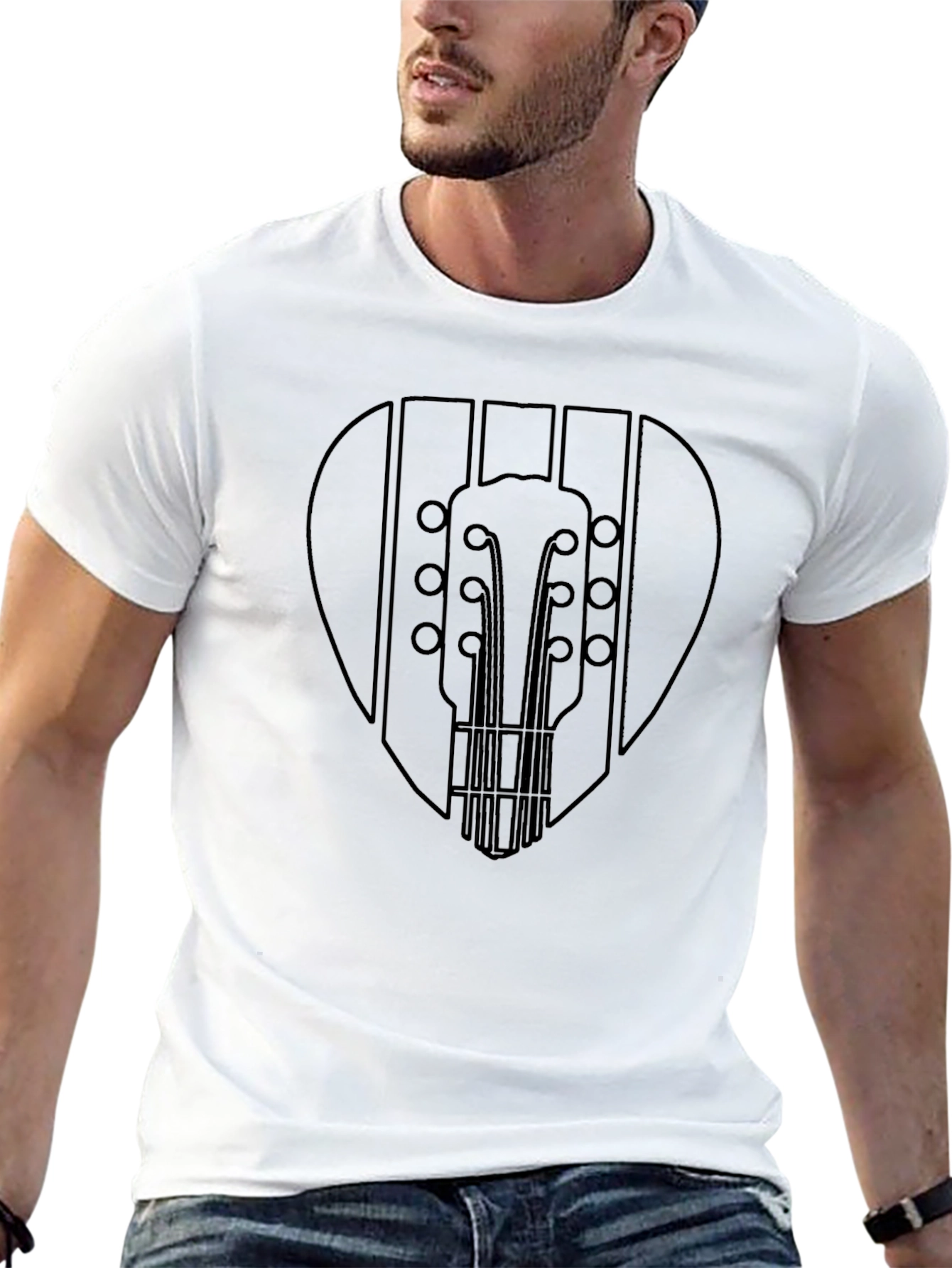 Guitar Pick Graphic T-Shirt - Black