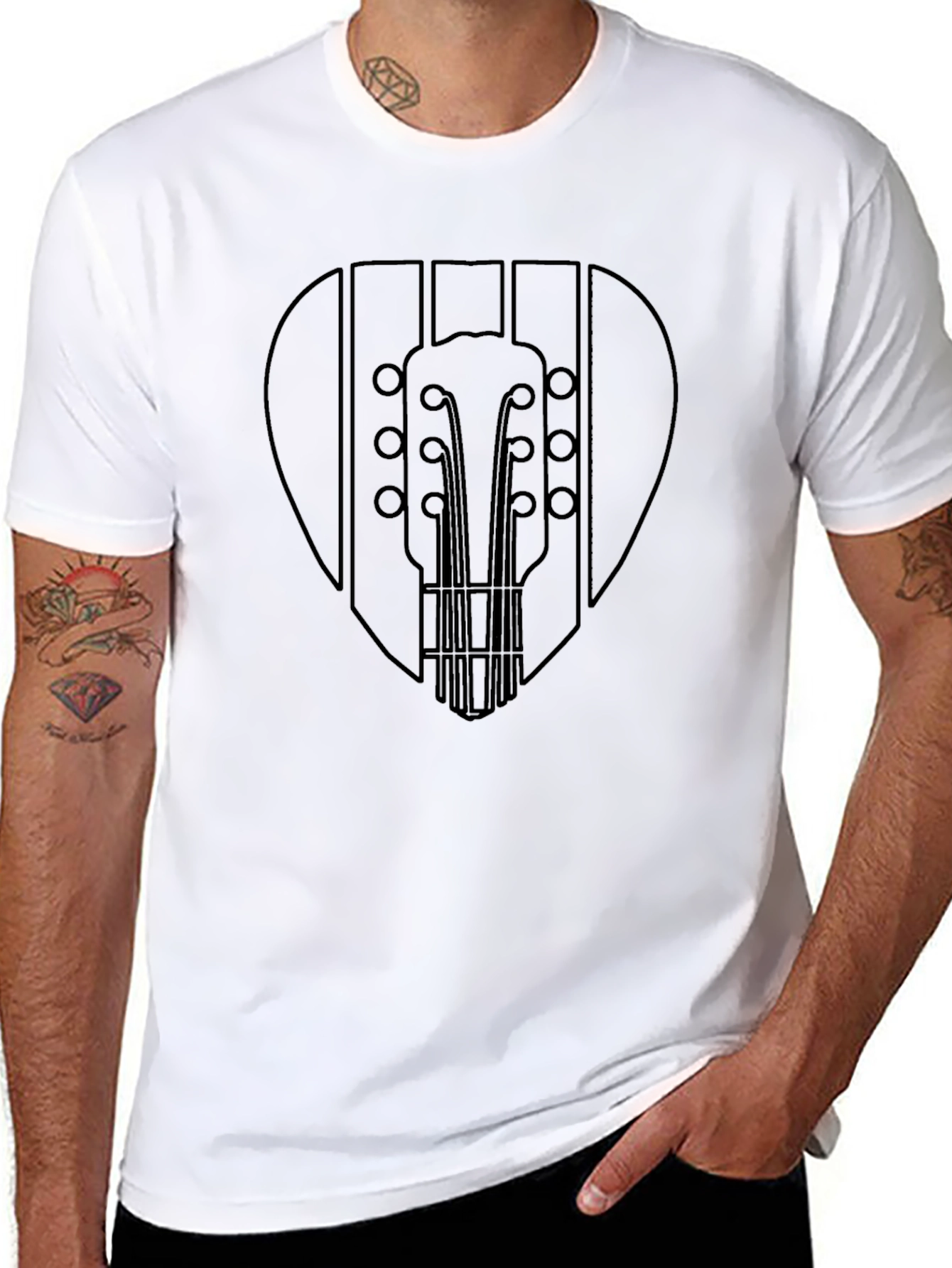 Guitar Pick Graphic T-Shirt - Black