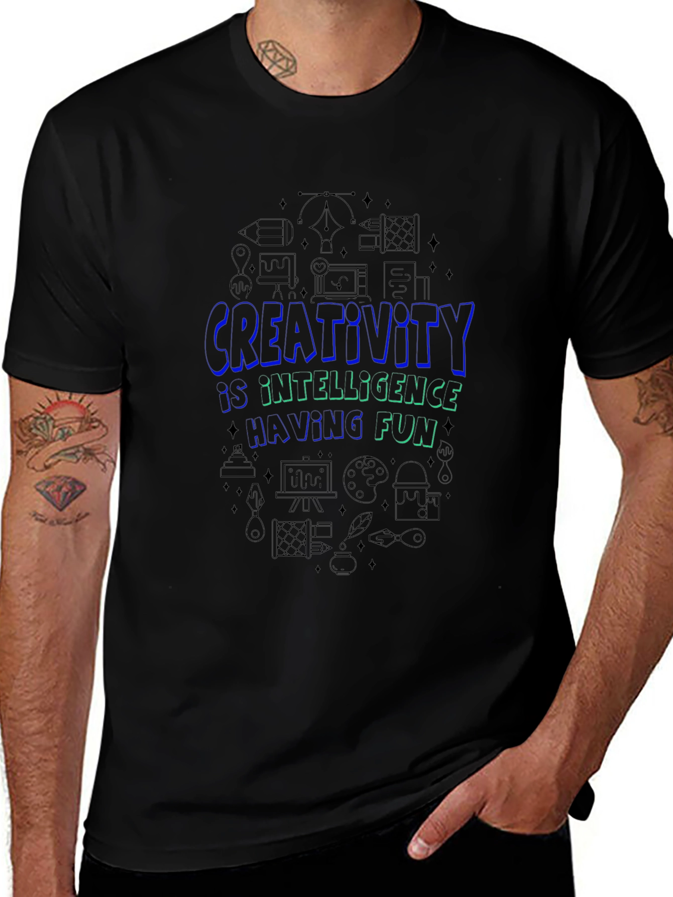 Creativity Intelligence T-Shirt - Fun Black Tee