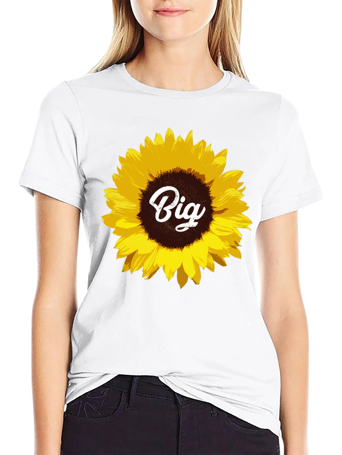 Sunflower Big T-Shirt - Black Cotton Tee