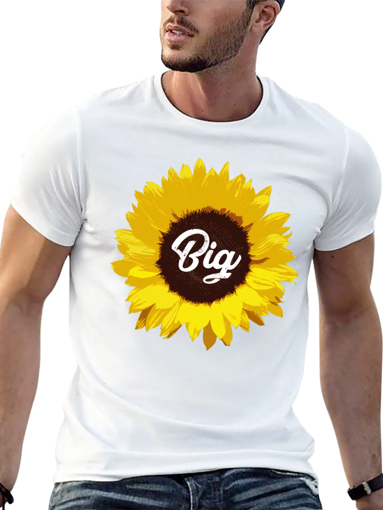Sunflower Big T-Shirt - Black Cotton Tee