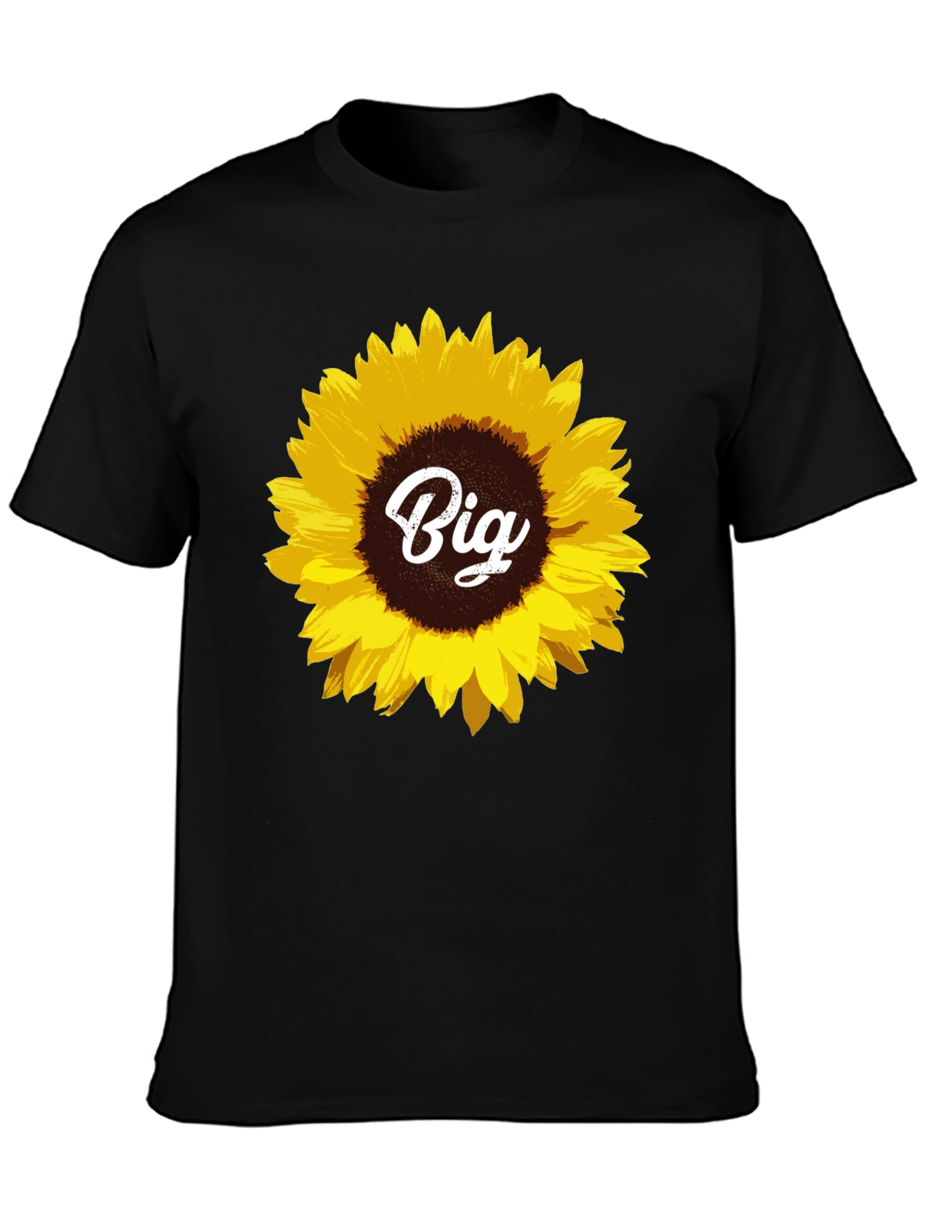 Sunflower Big T-Shirt - Black Cotton Tee