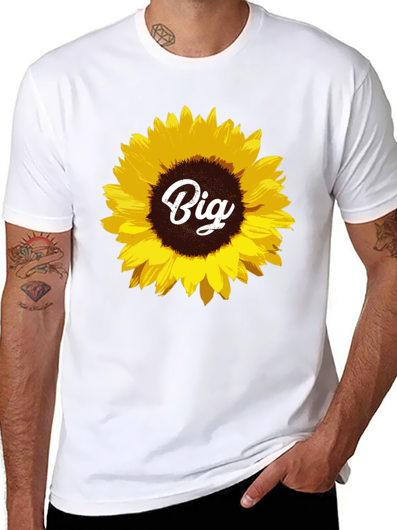 Sunflower Big T-Shirt - Black Cotton Tee