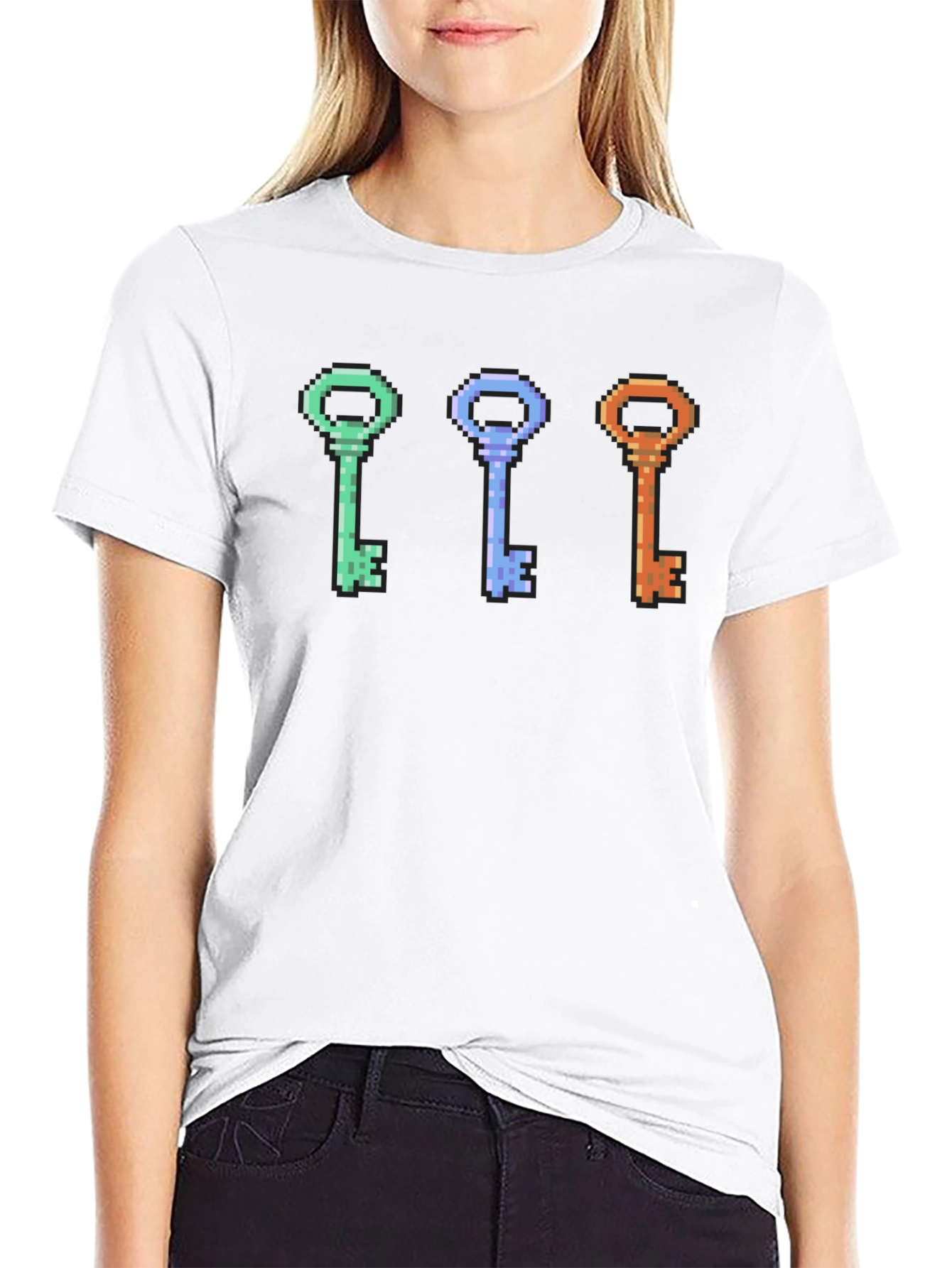 Pixelated Keys T-Shirt - Retro Gaming Style