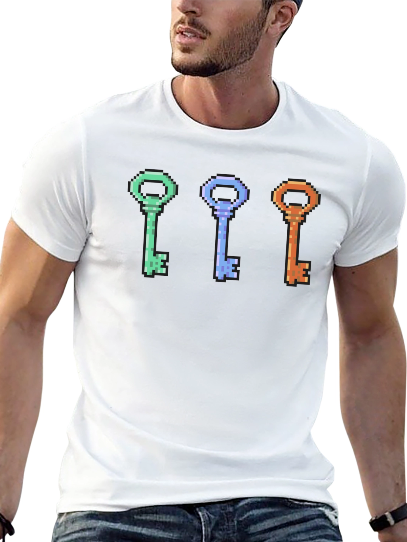 Pixelated Keys T-Shirt - Retro Gaming Style