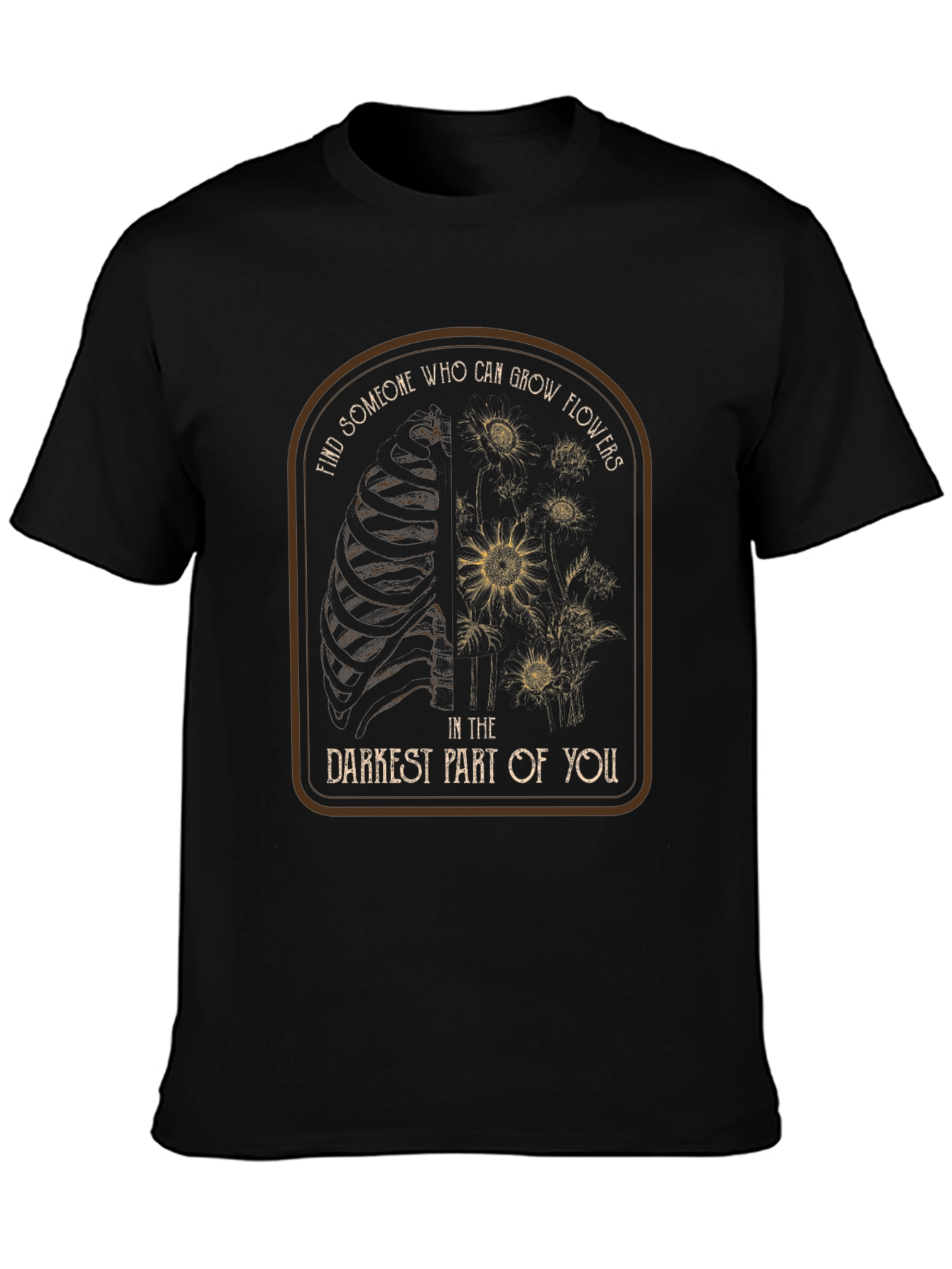 Darkest Part of You Flower Graphic T-Shirt