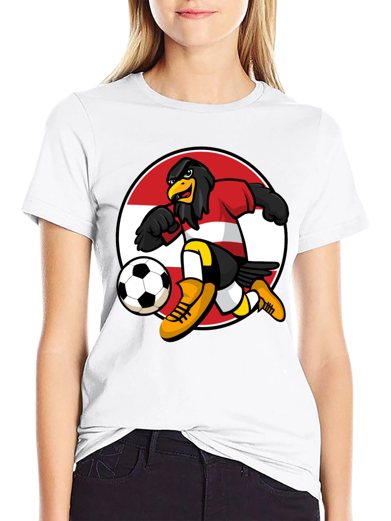 Austrian Eagle Soccer T-Shirt - Black
