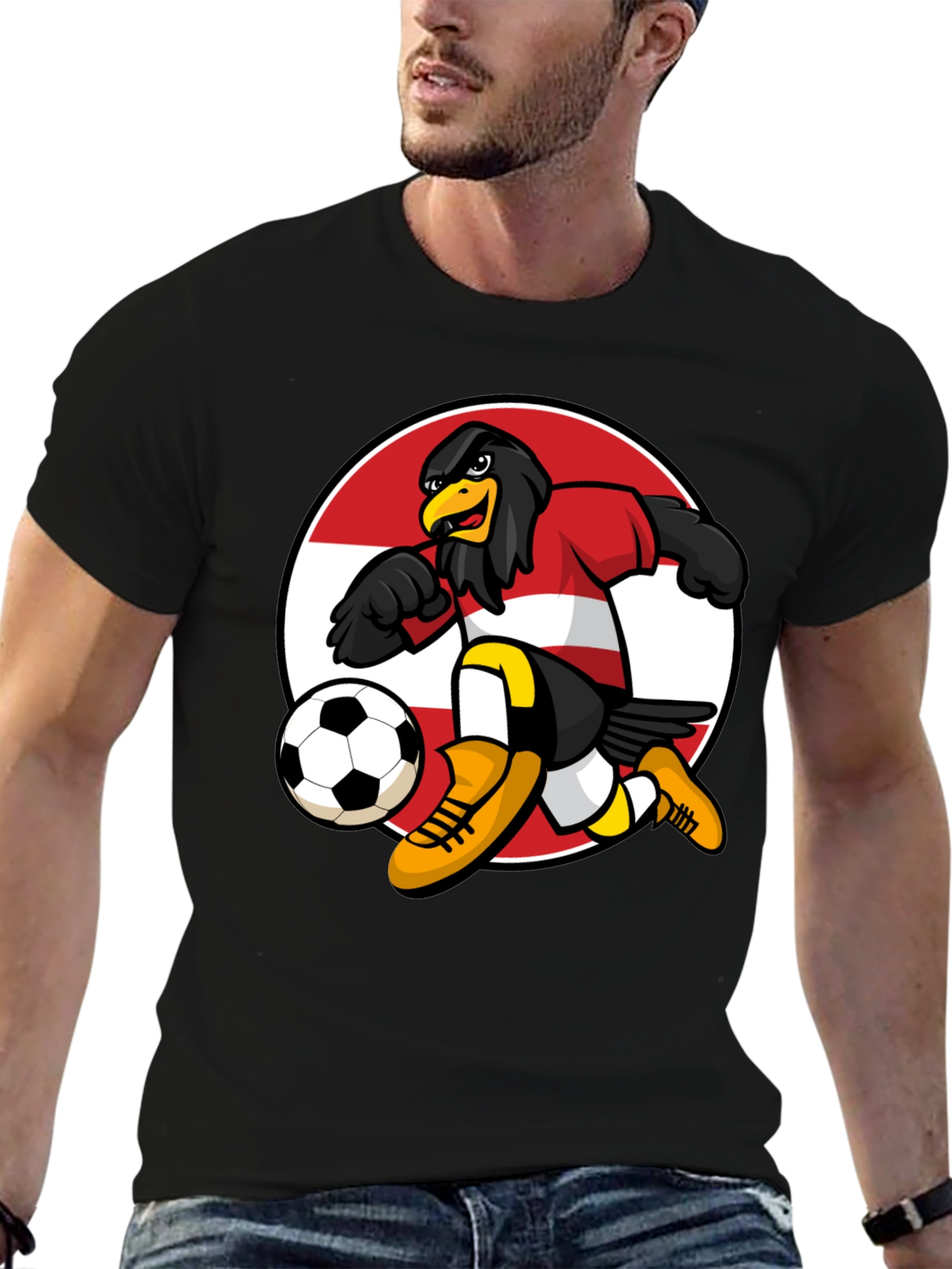 Austrian Eagle Soccer T-Shirt - Black