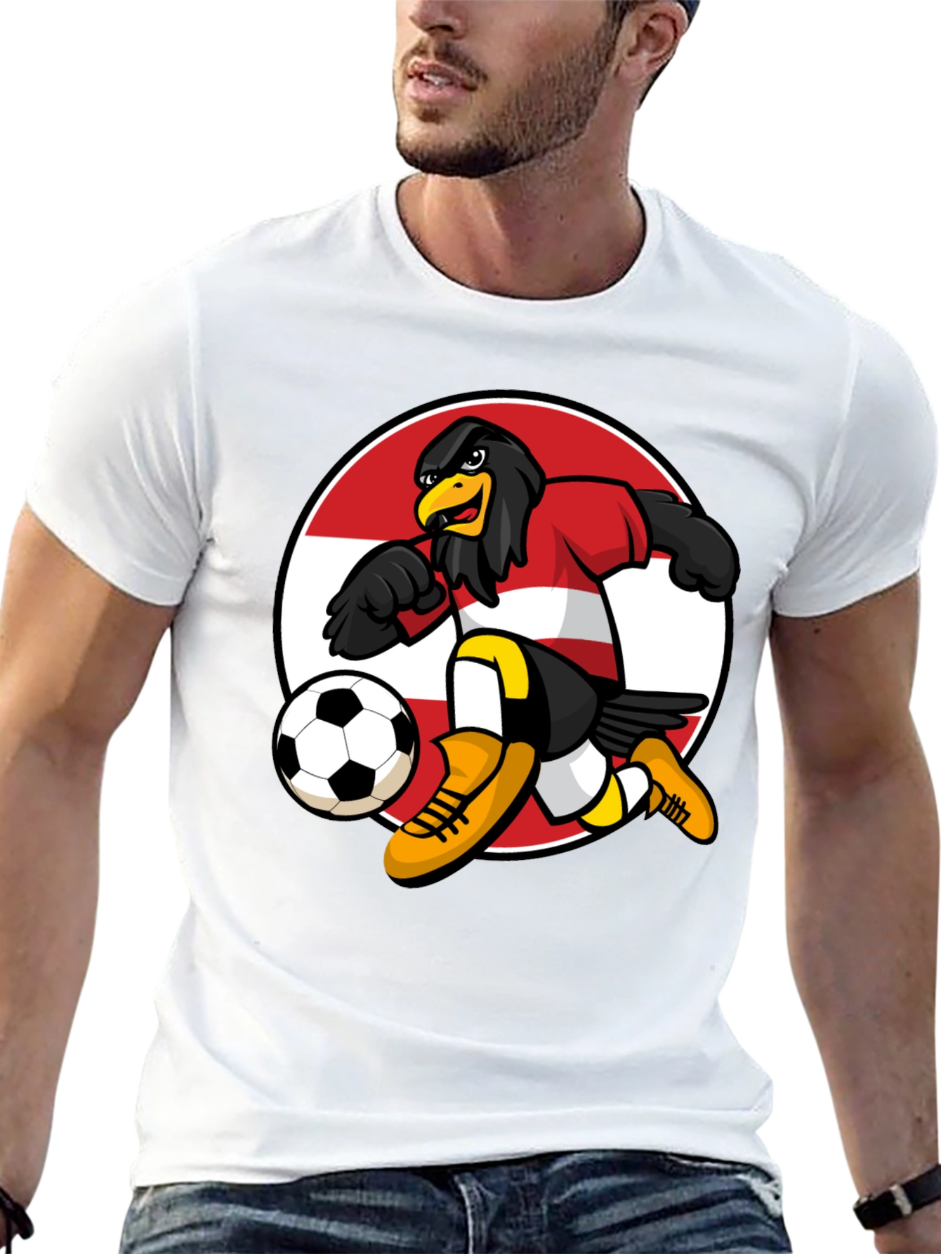 Austrian Eagle Soccer T-Shirt - Black