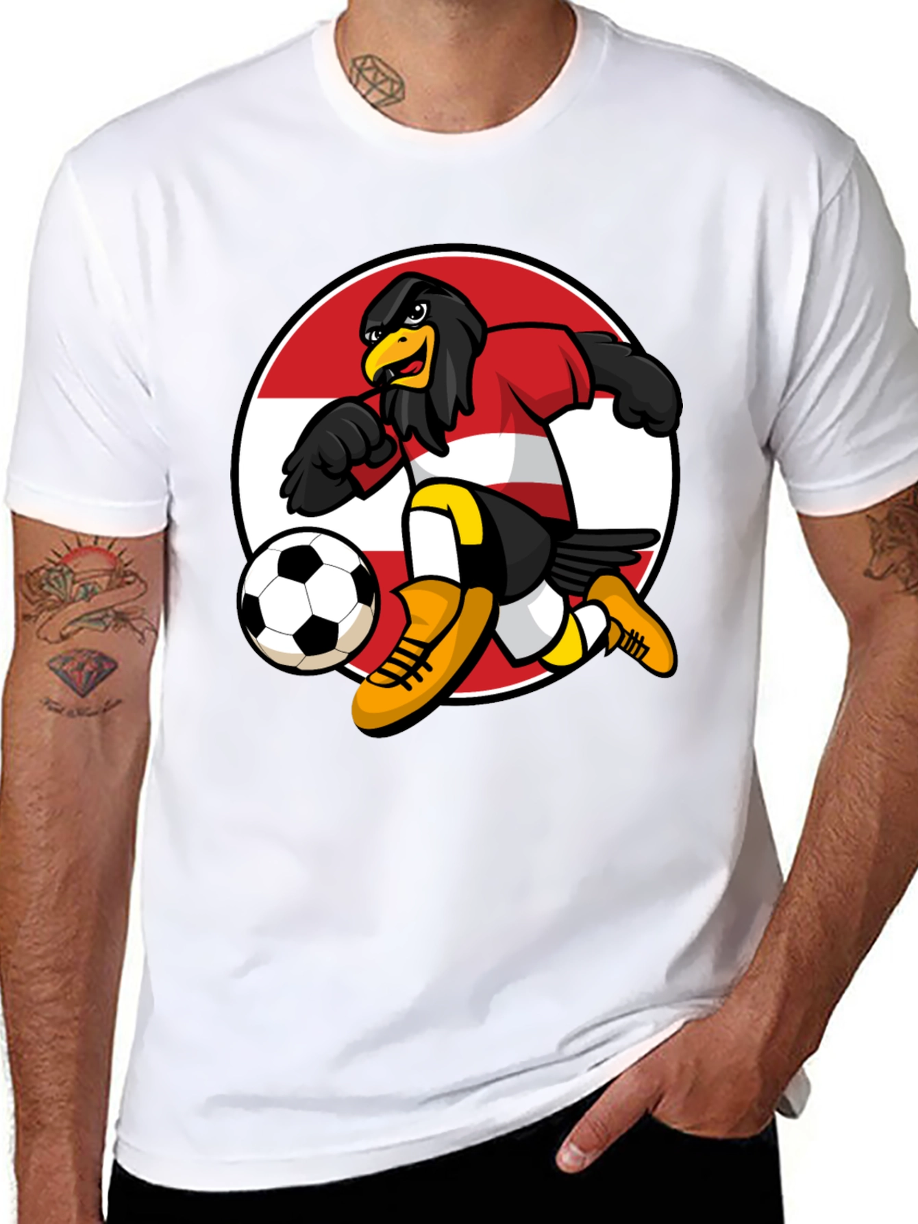 Austrian Eagle Soccer T-Shirt - Black