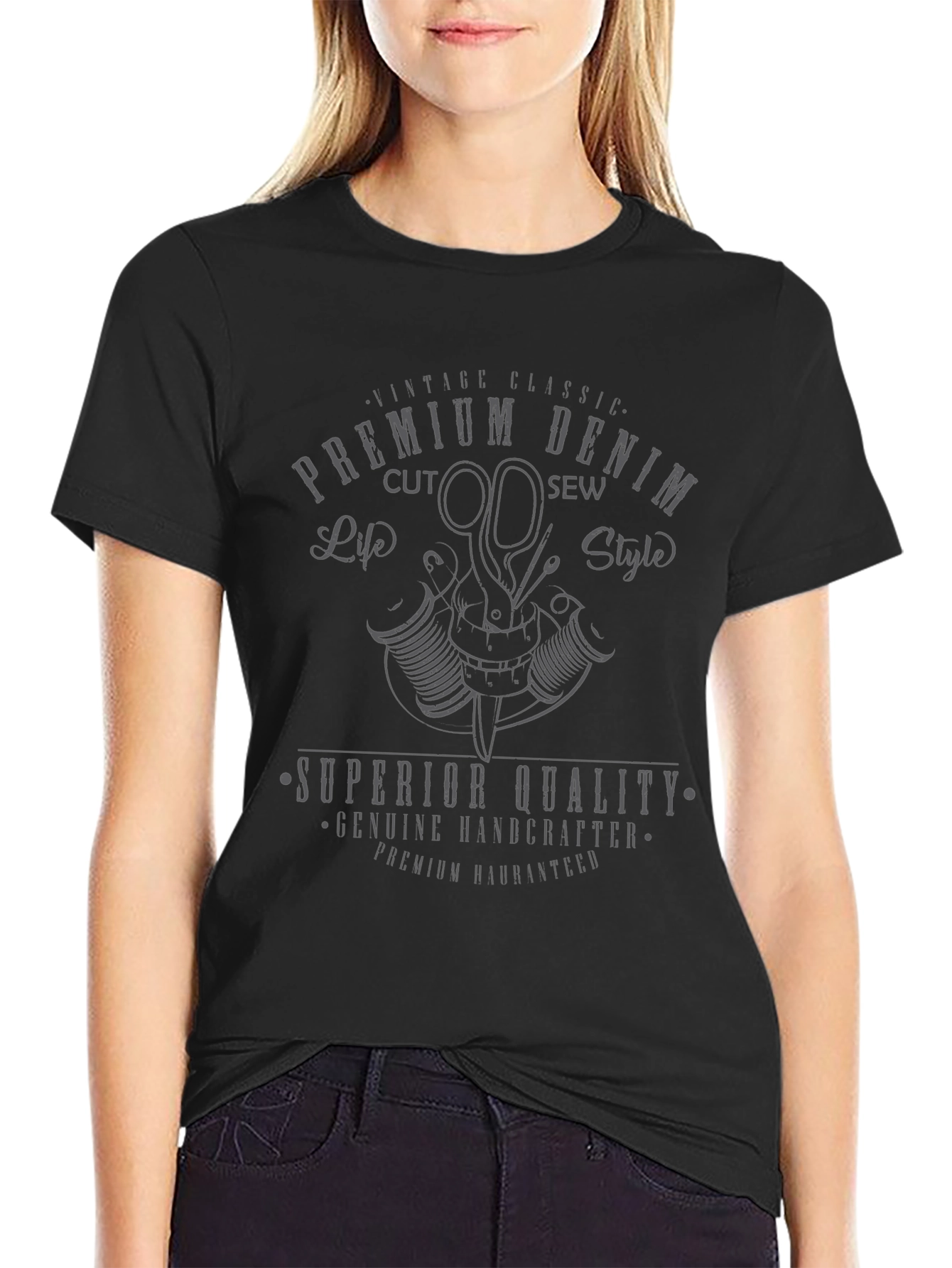 Premium Denim Cut & Sew T-Shirt