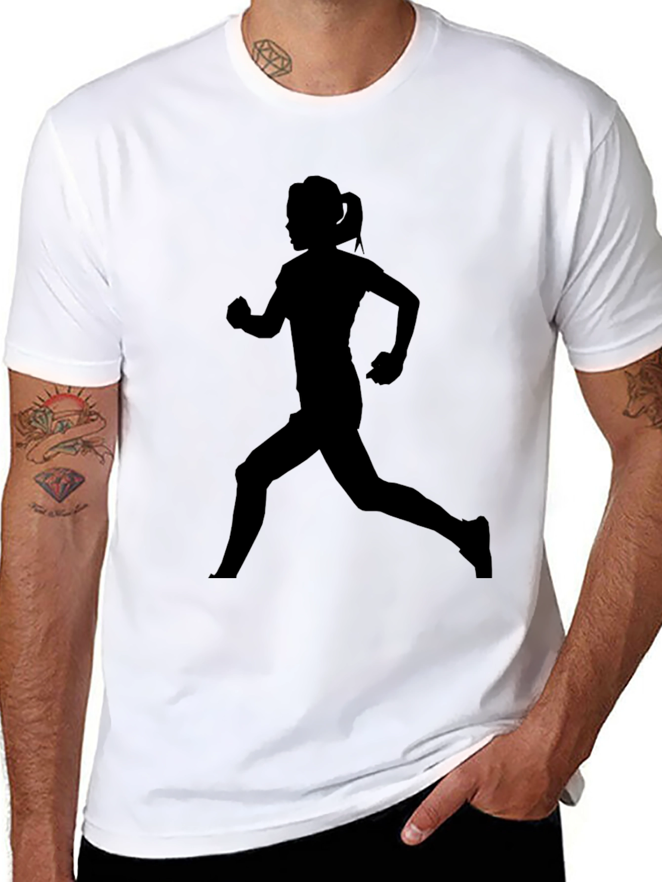 Running Woman Silhouette T-Shirt