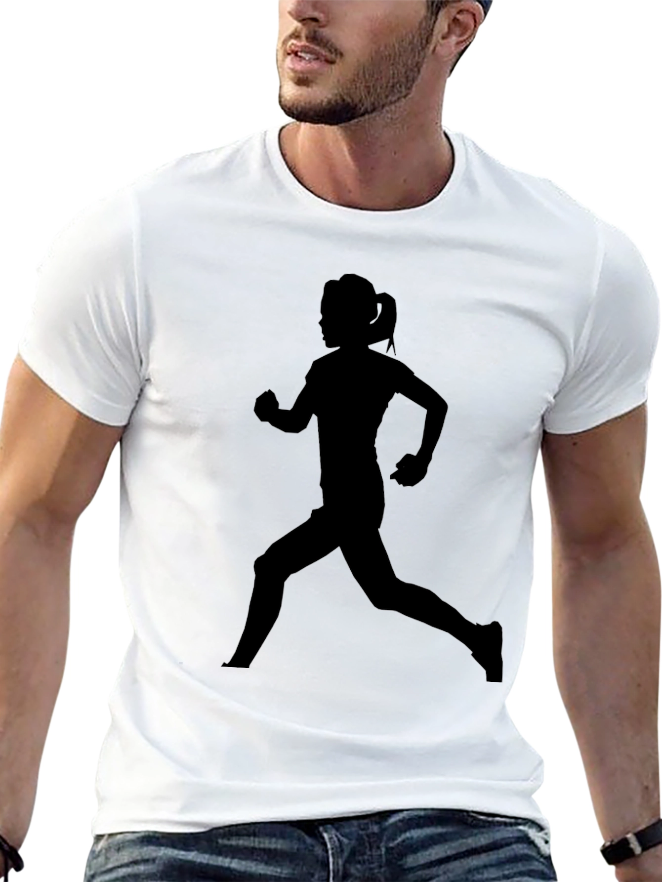 Running Woman Silhouette T-Shirt