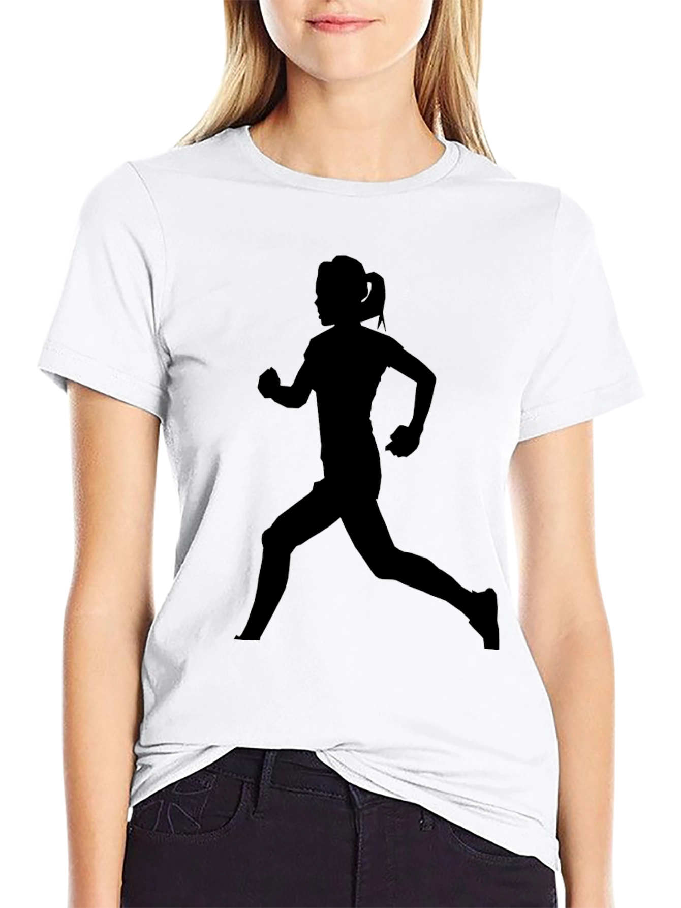 Running Woman Silhouette T-Shirt