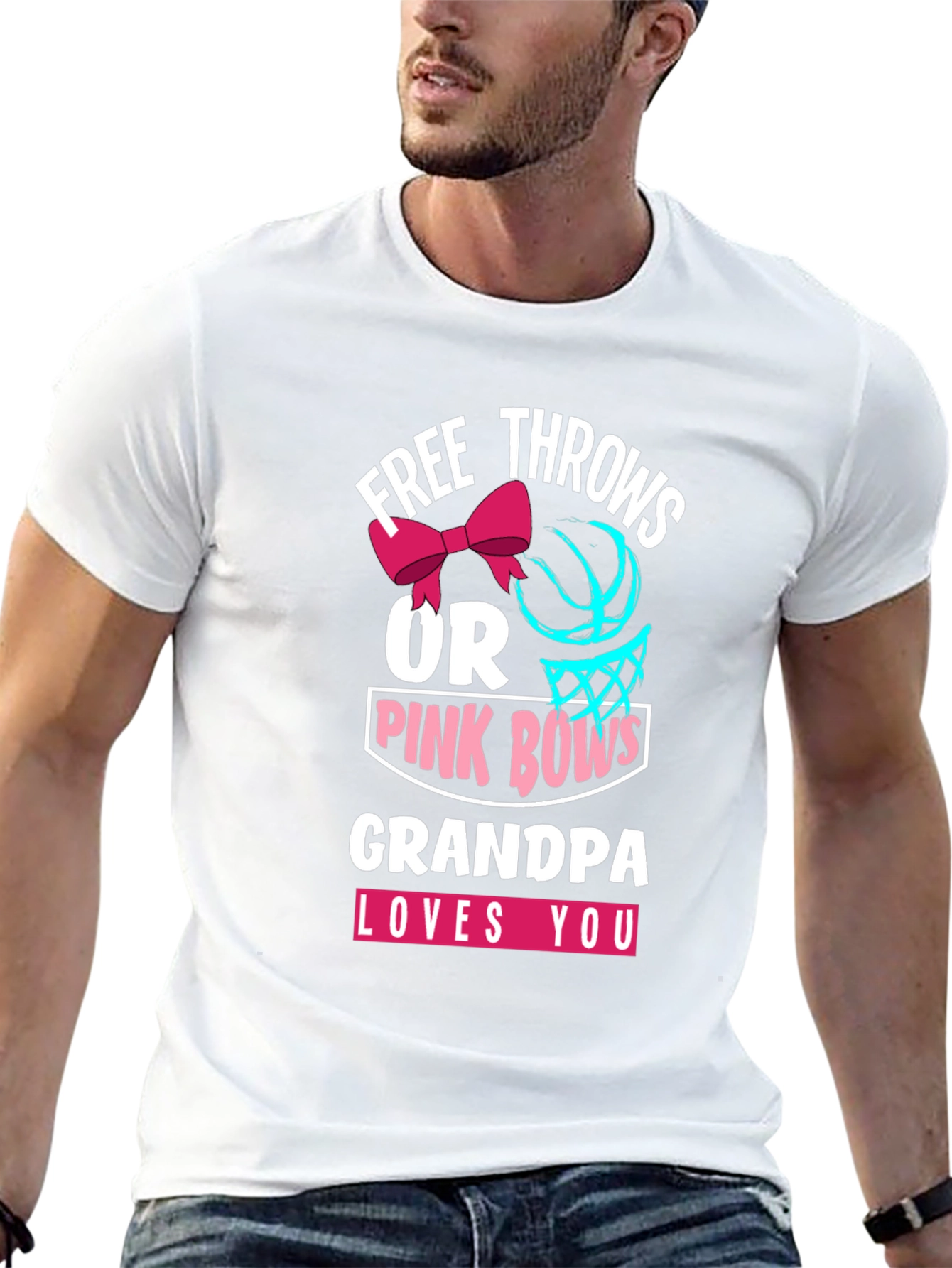 Free Throws or Pink Bows Grandpa T-Shirt