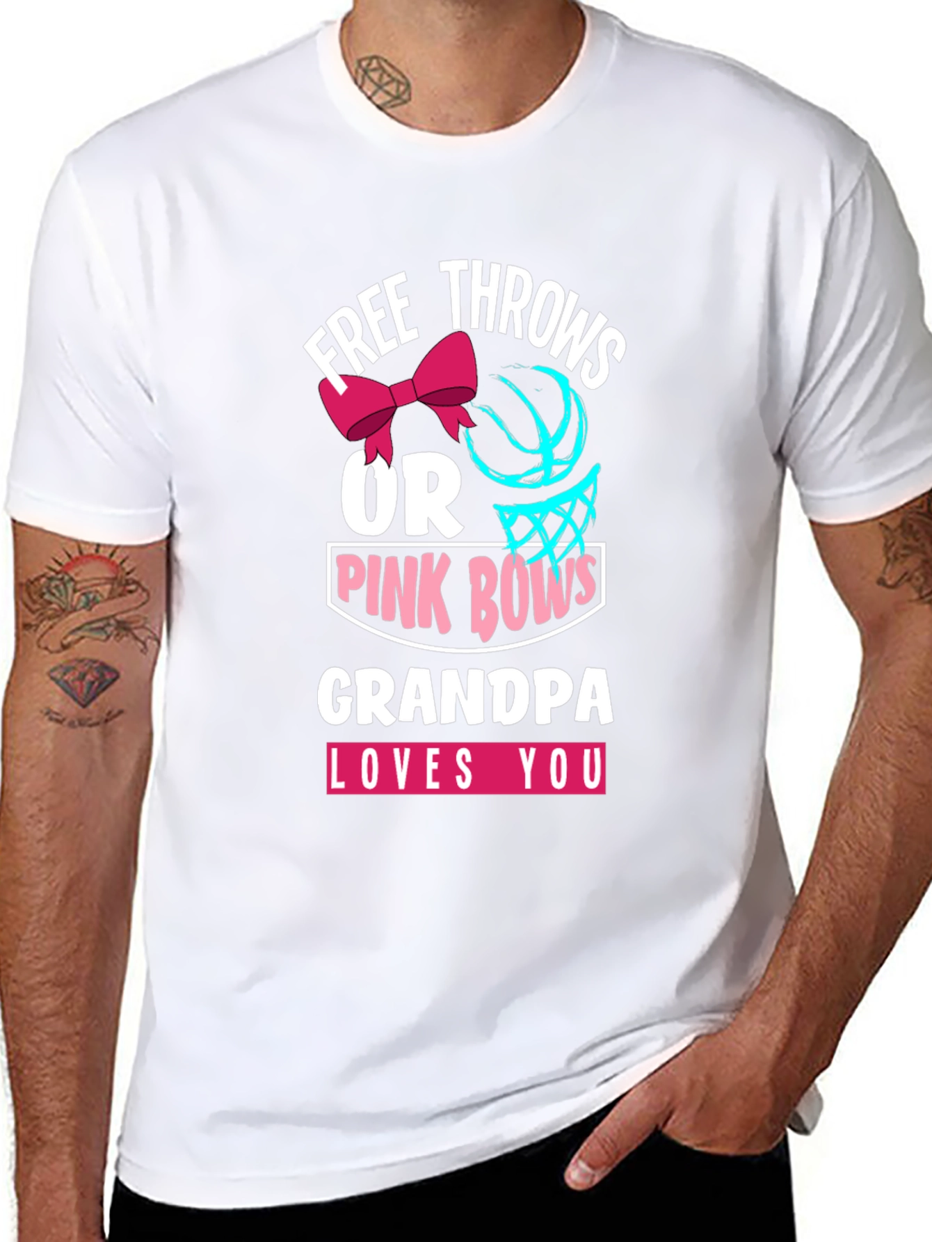 Free Throws or Pink Bows Grandpa T-Shirt
