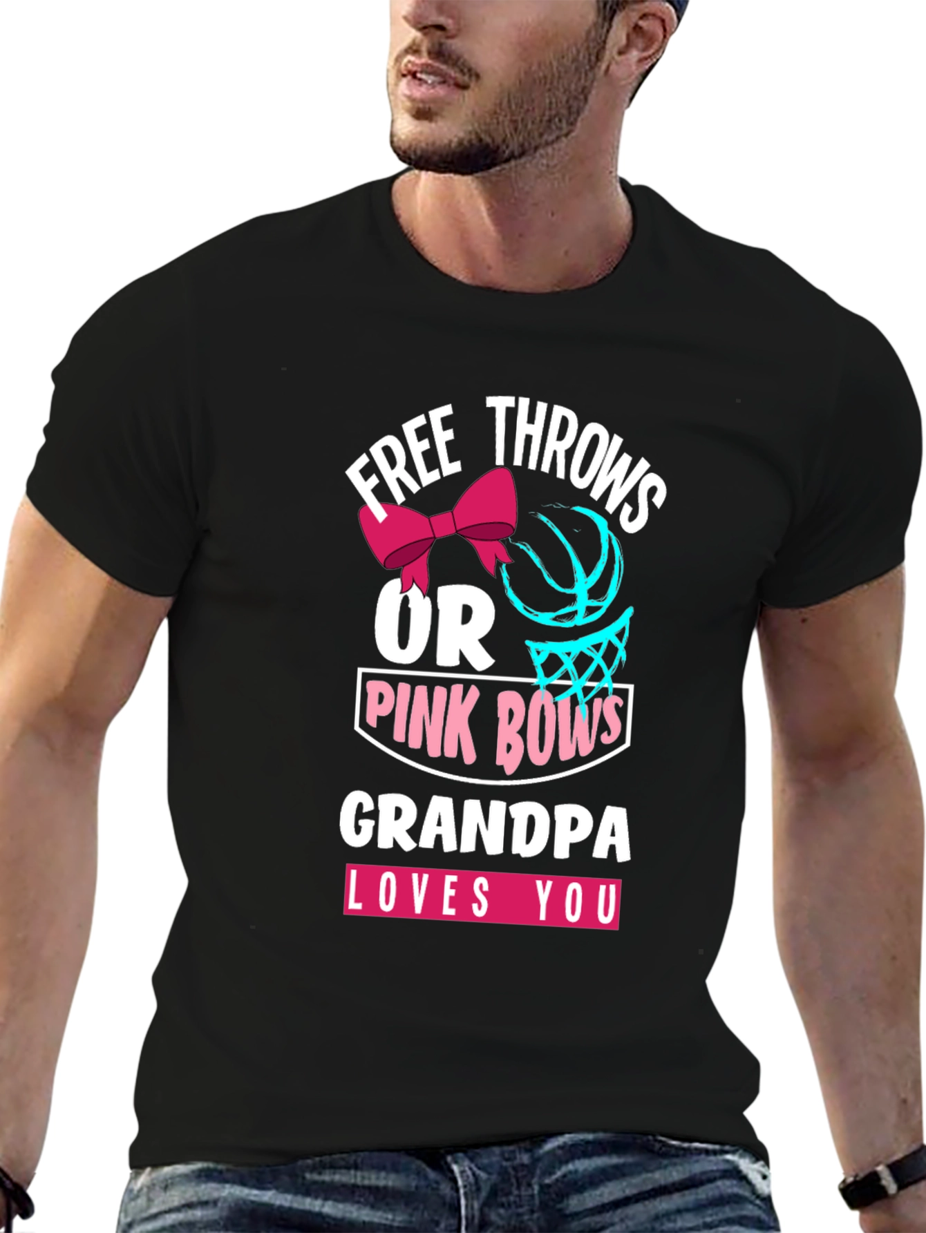 Free Throws or Pink Bows Grandpa T-Shirt