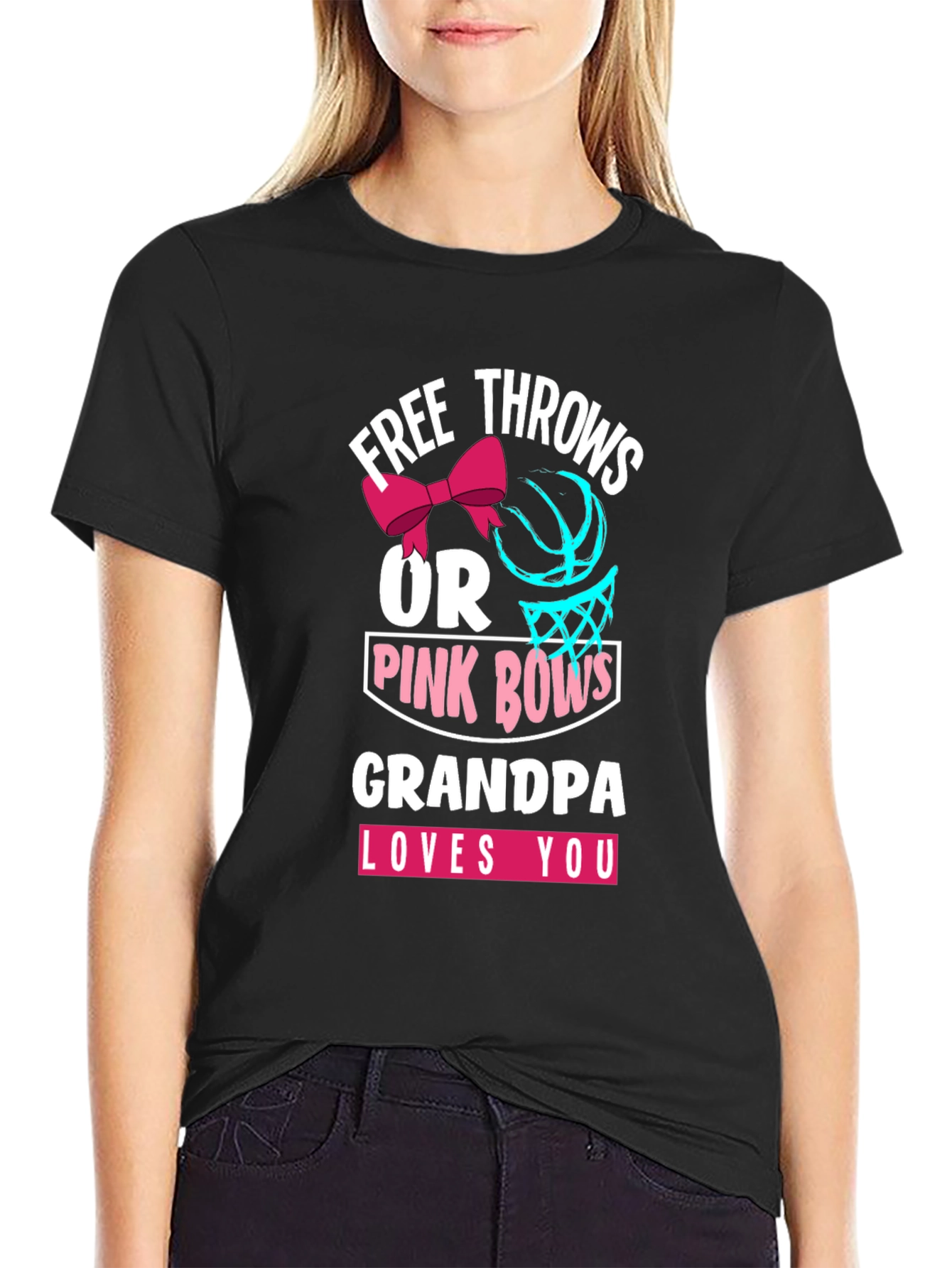 Free Throws or Pink Bows Grandpa T-Shirt