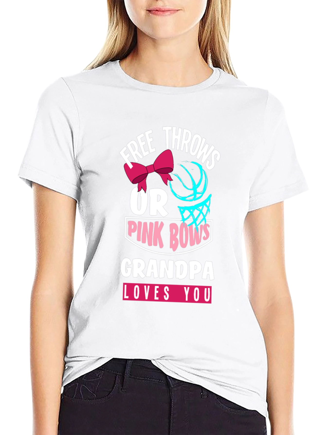 Free Throws or Pink Bows Grandpa T-Shirt