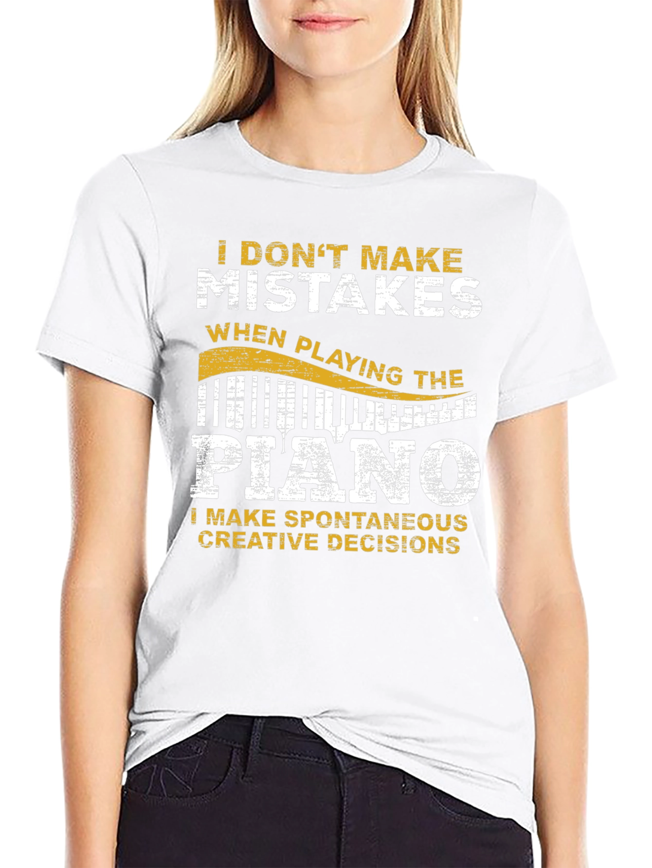 Funny Piano Player T-Shirt - I Dont Make Mistakes