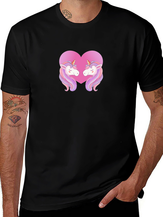 Unicorn Heart Graphic Tee - Stylish Mens T-Shirt