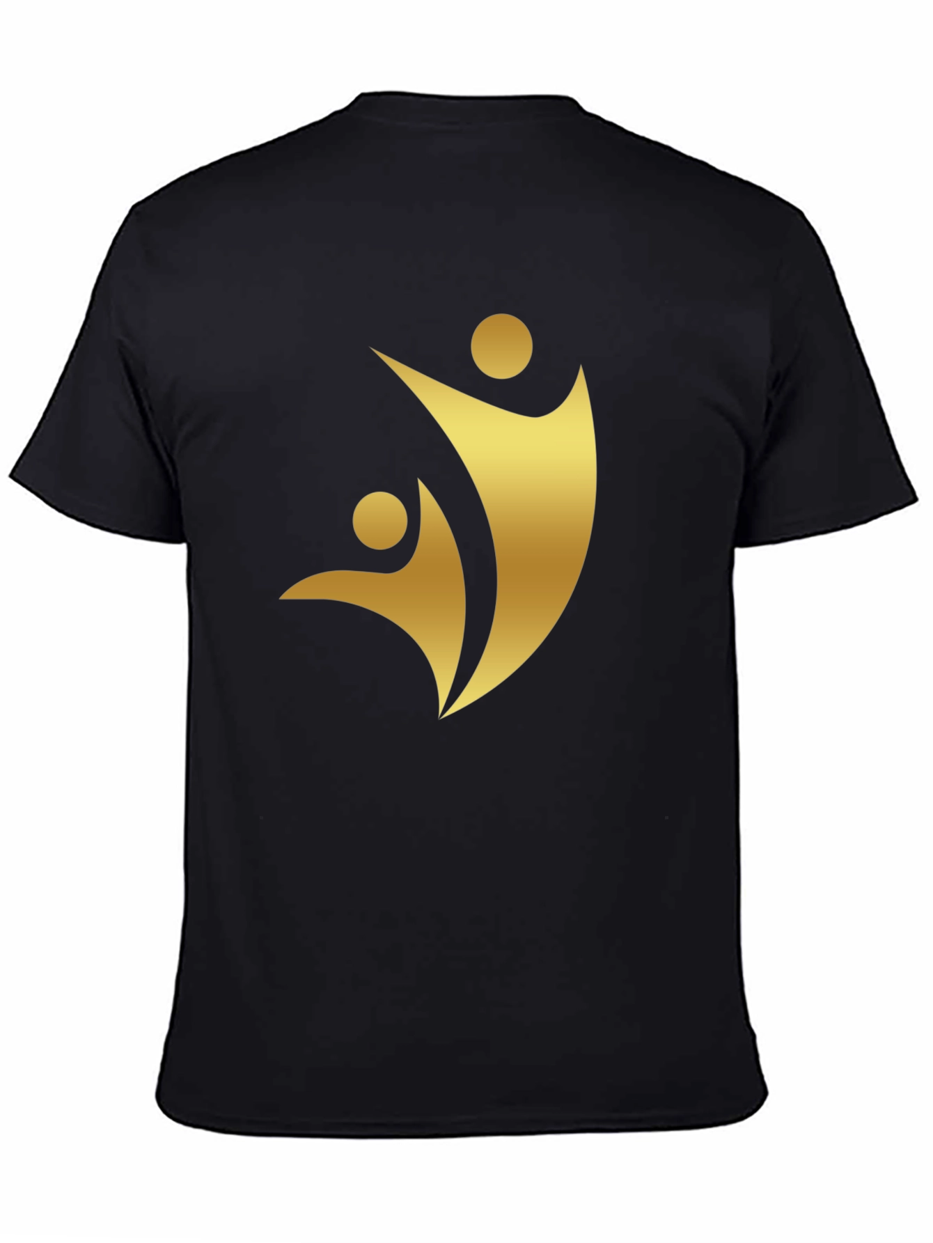 Golden Silhouette Graphic Tee - Black Cotton Comfort