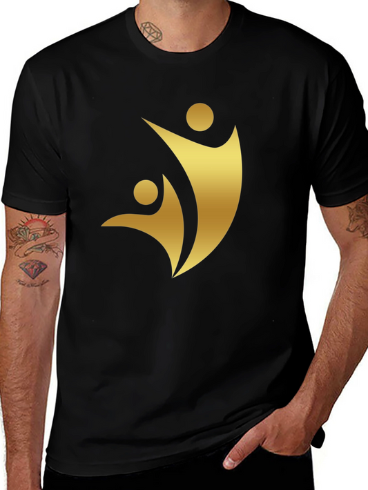 Golden Silhouette Graphic Tee - Black Cotton Comfort