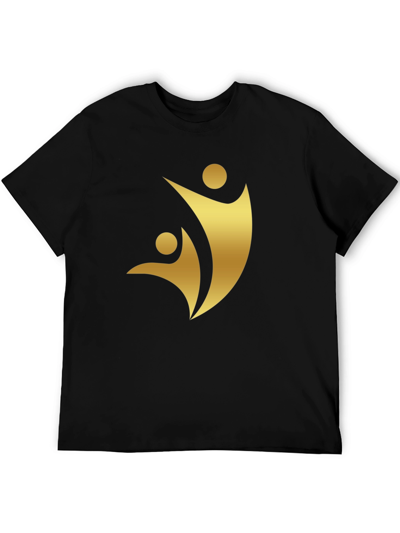 Golden Silhouette Graphic Tee - Black Cotton Comfort