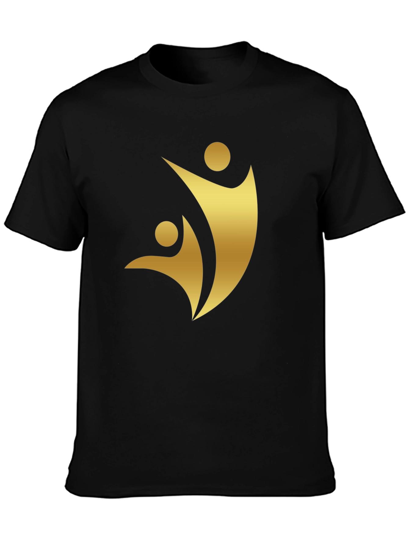Golden Silhouette Graphic Tee - Black Cotton Comfort