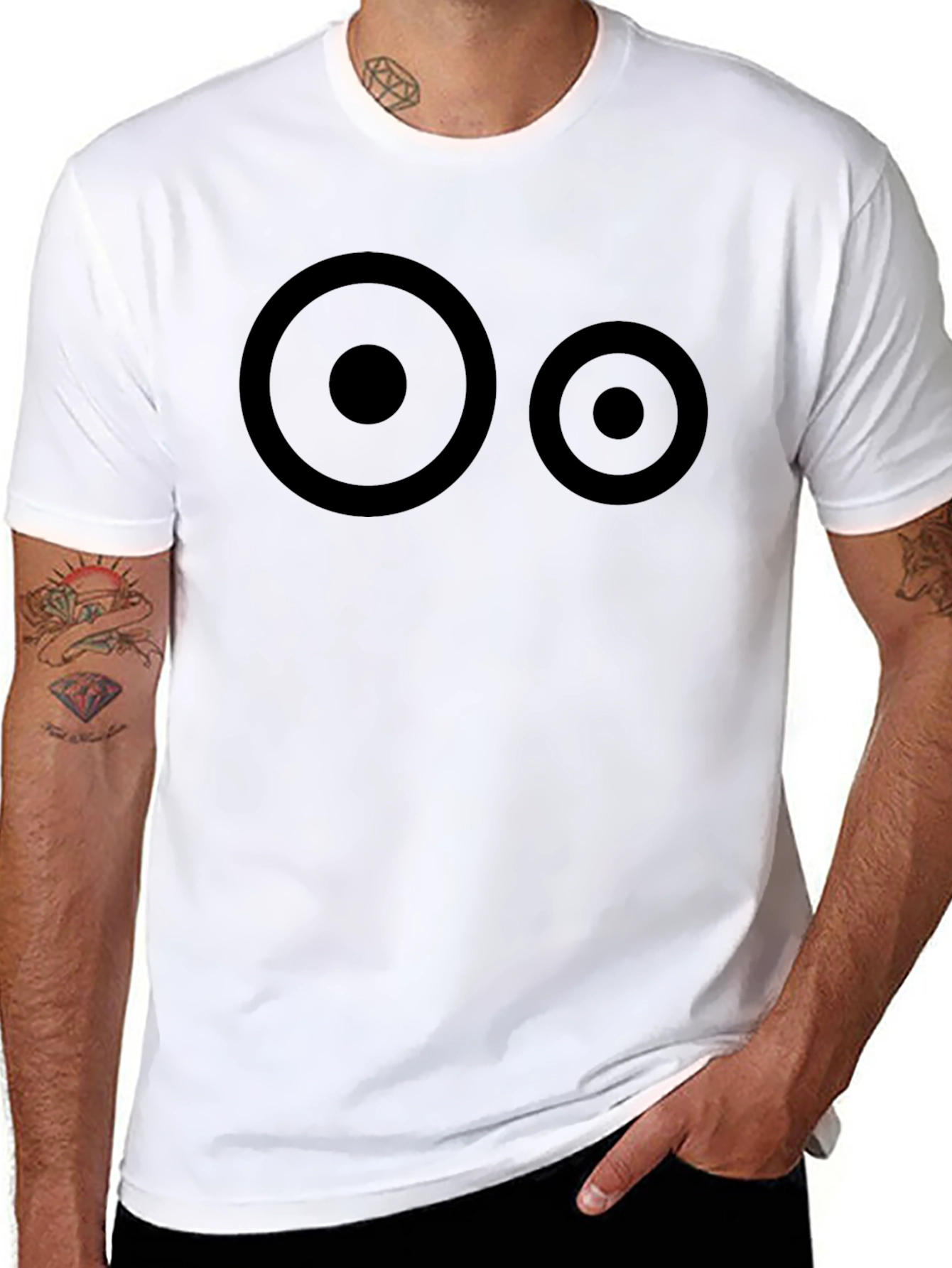Abstract Circles Graphic Black T-Shirt