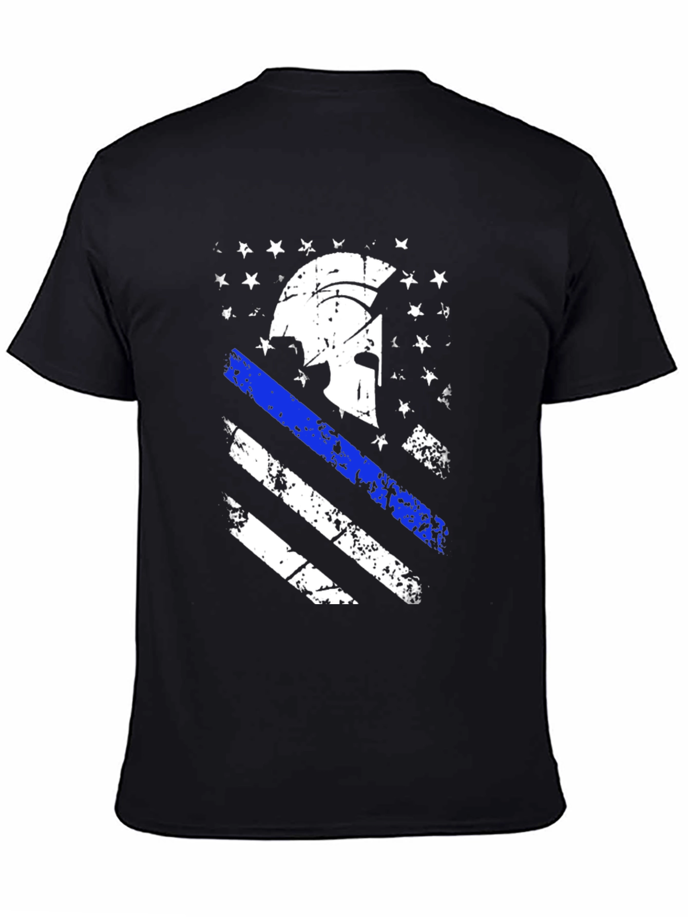 Spartan Helmet USA Flag Distressed T-Shirt