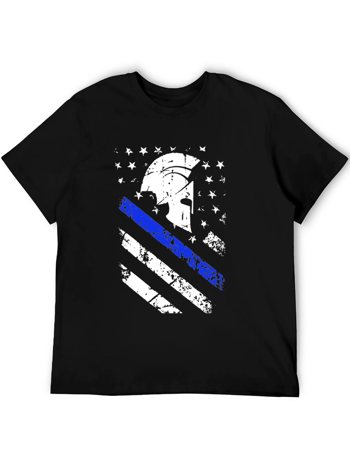 Spartan Helmet USA Flag Distressed T-Shirt