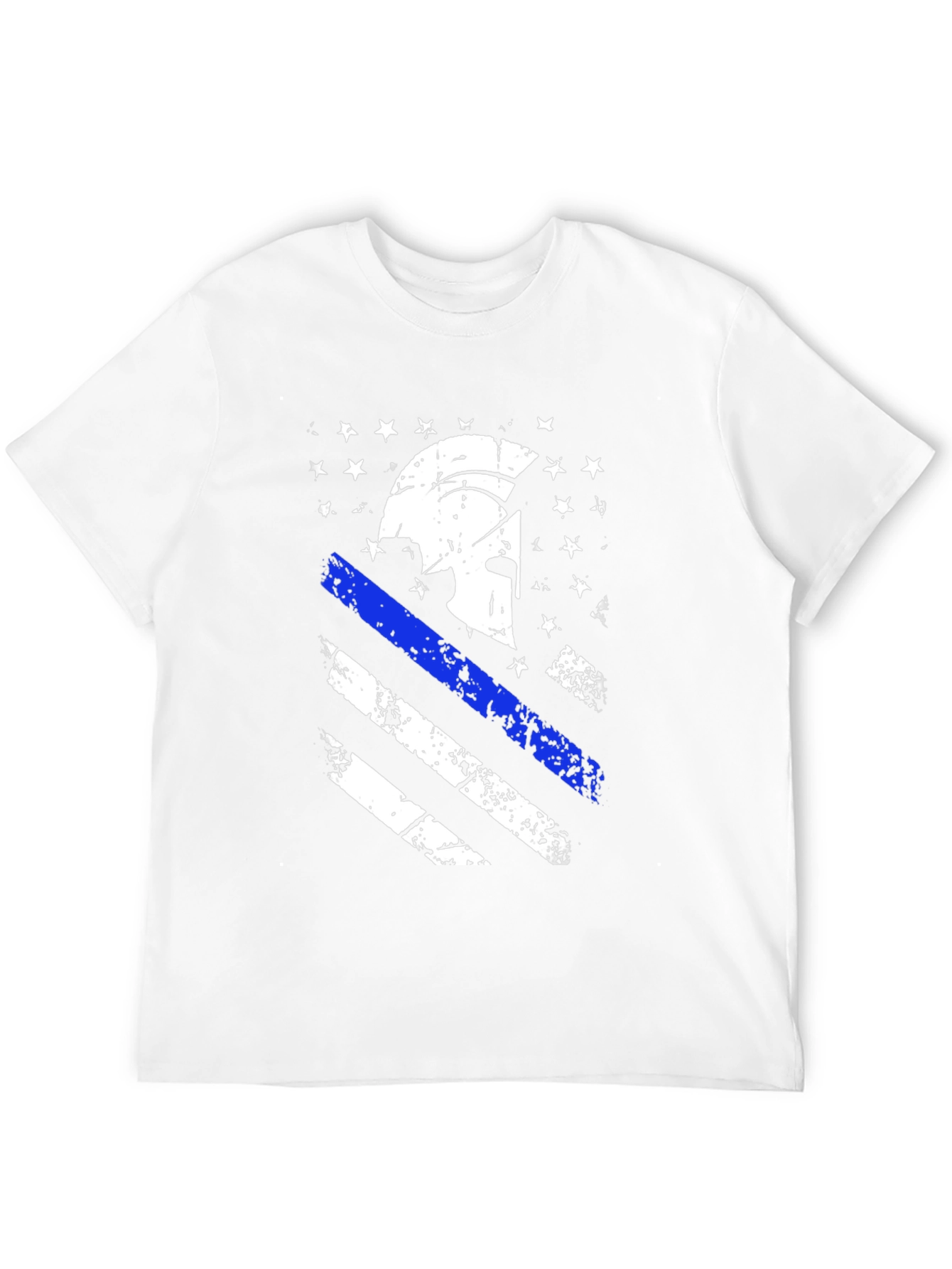 Spartan Helmet USA Flag Distressed T-Shirt