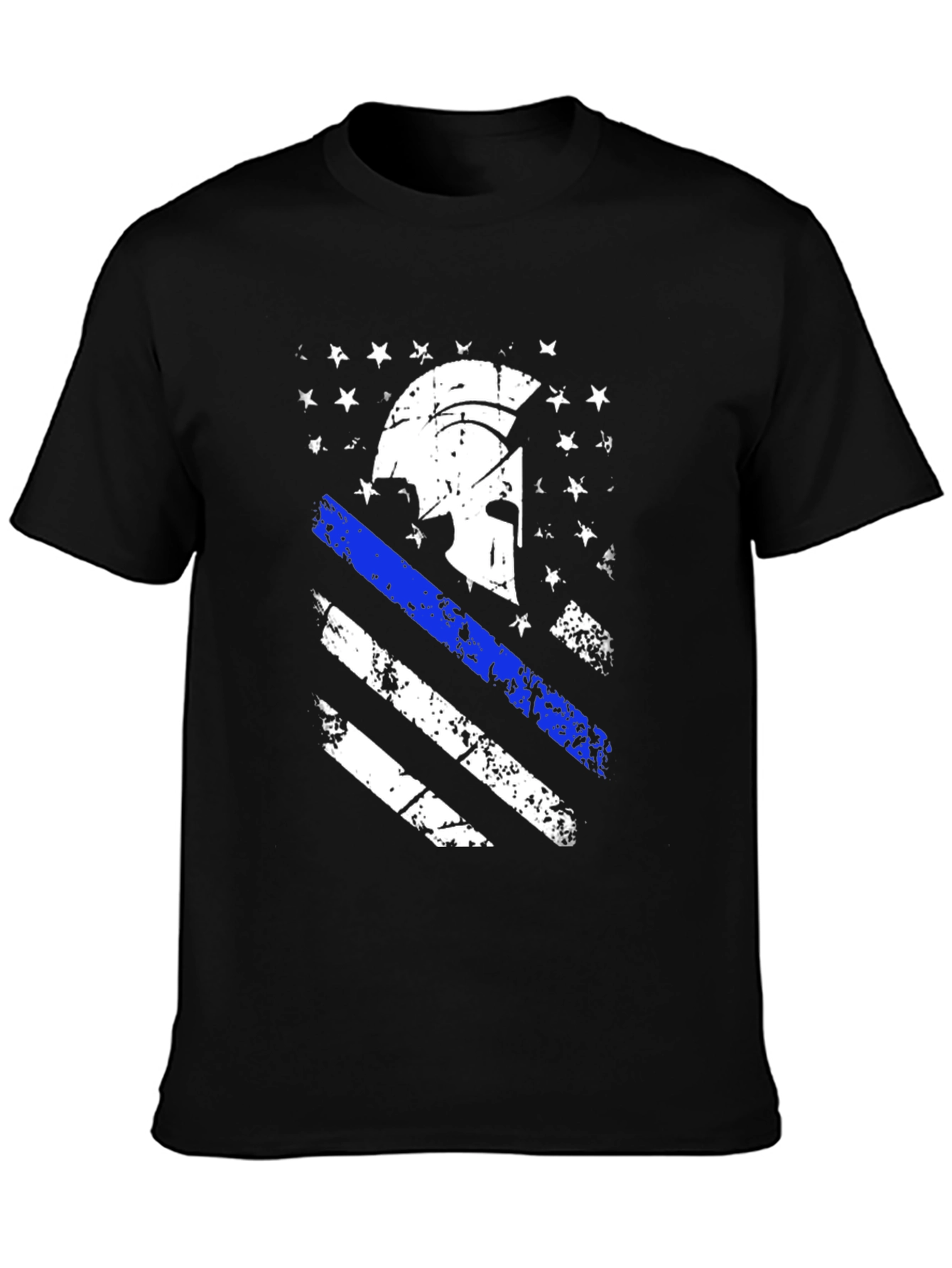 Spartan Helmet USA Flag Distressed T-Shirt