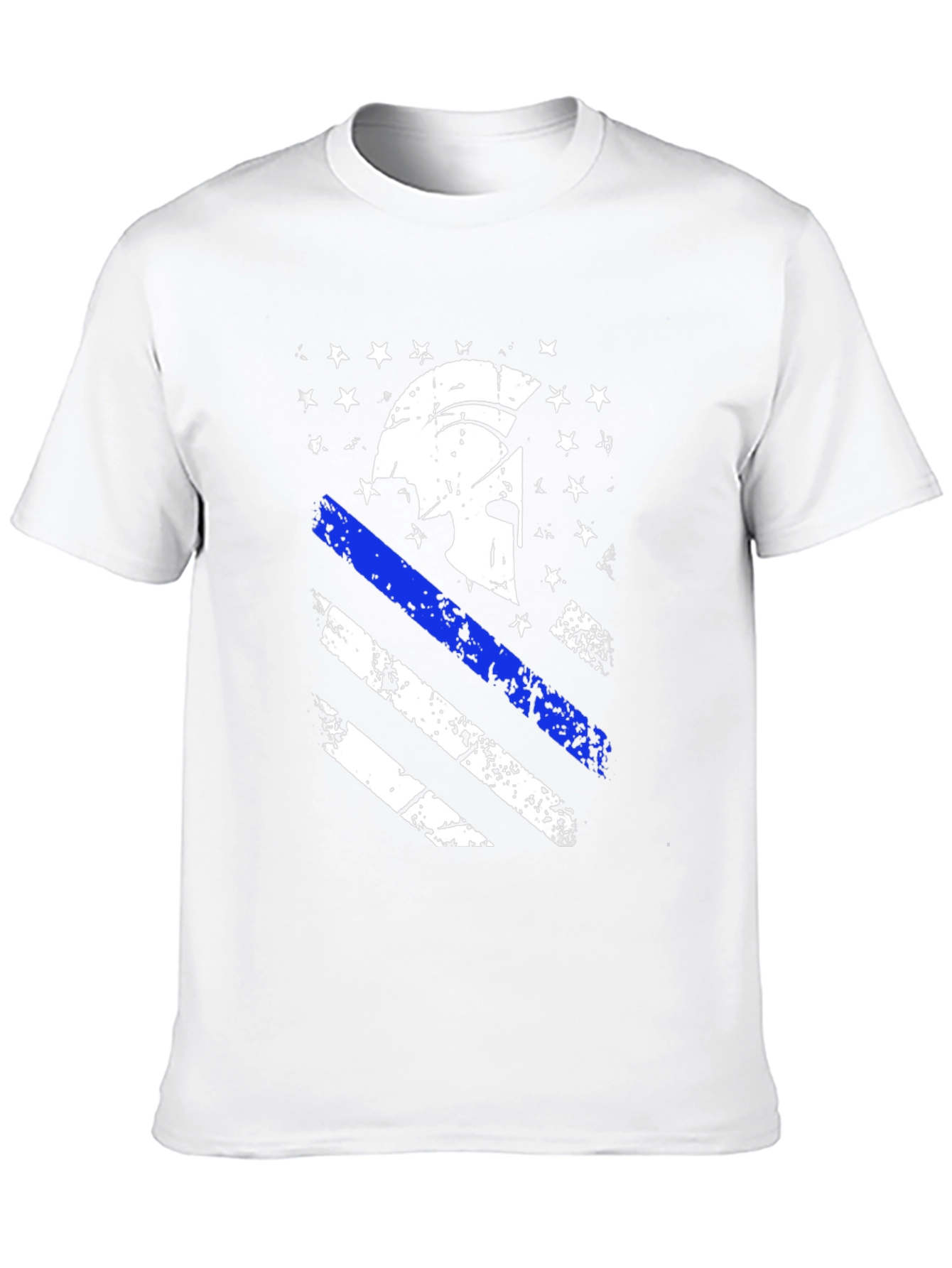 Spartan Helmet USA Flag Distressed T-Shirt