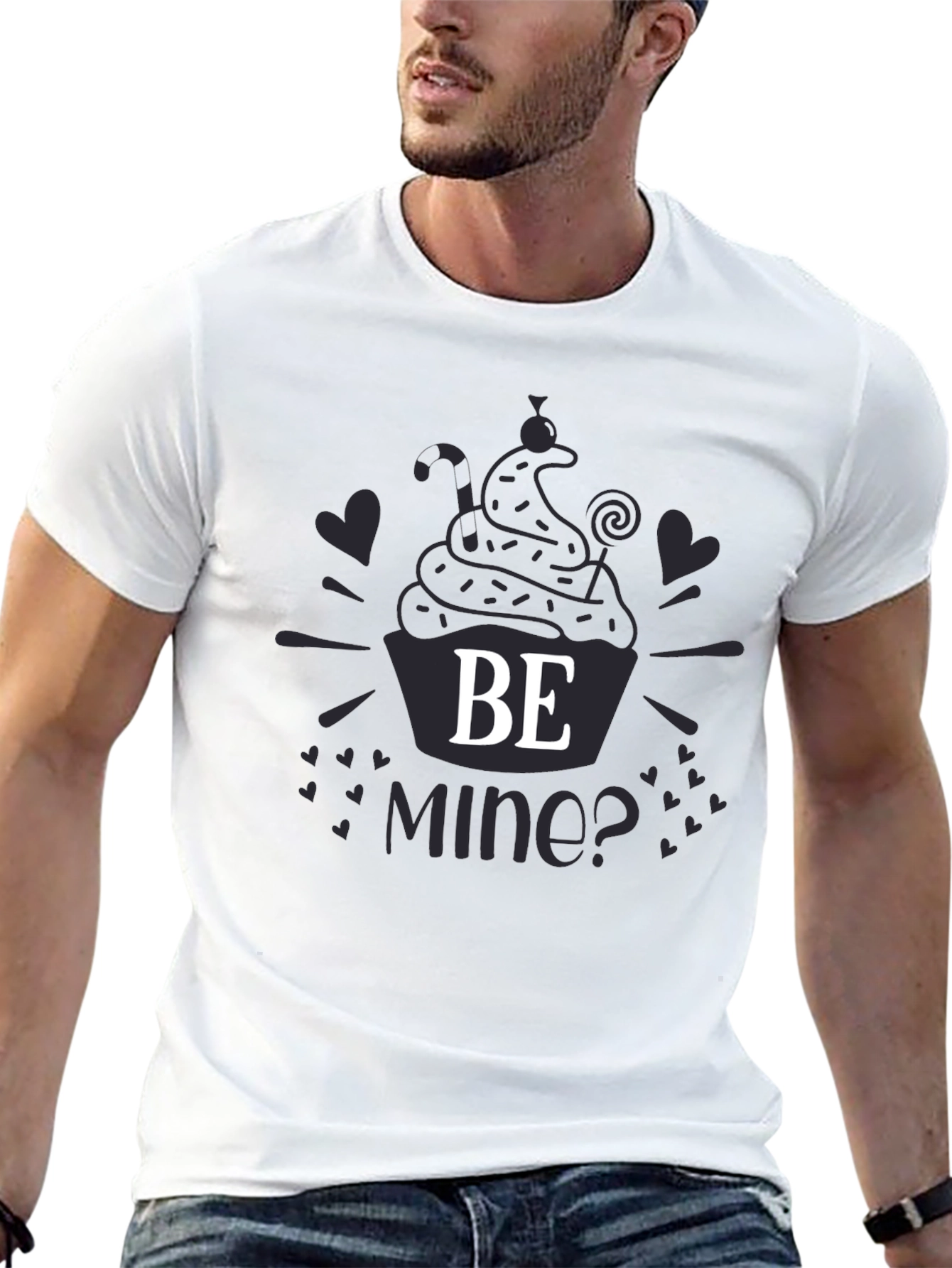 Be Mine Cupcake Graphic T-Shirt - Valentines Day Tee